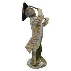 Antique Meissen Porcelain Monkey Band Drummer, circa 1870