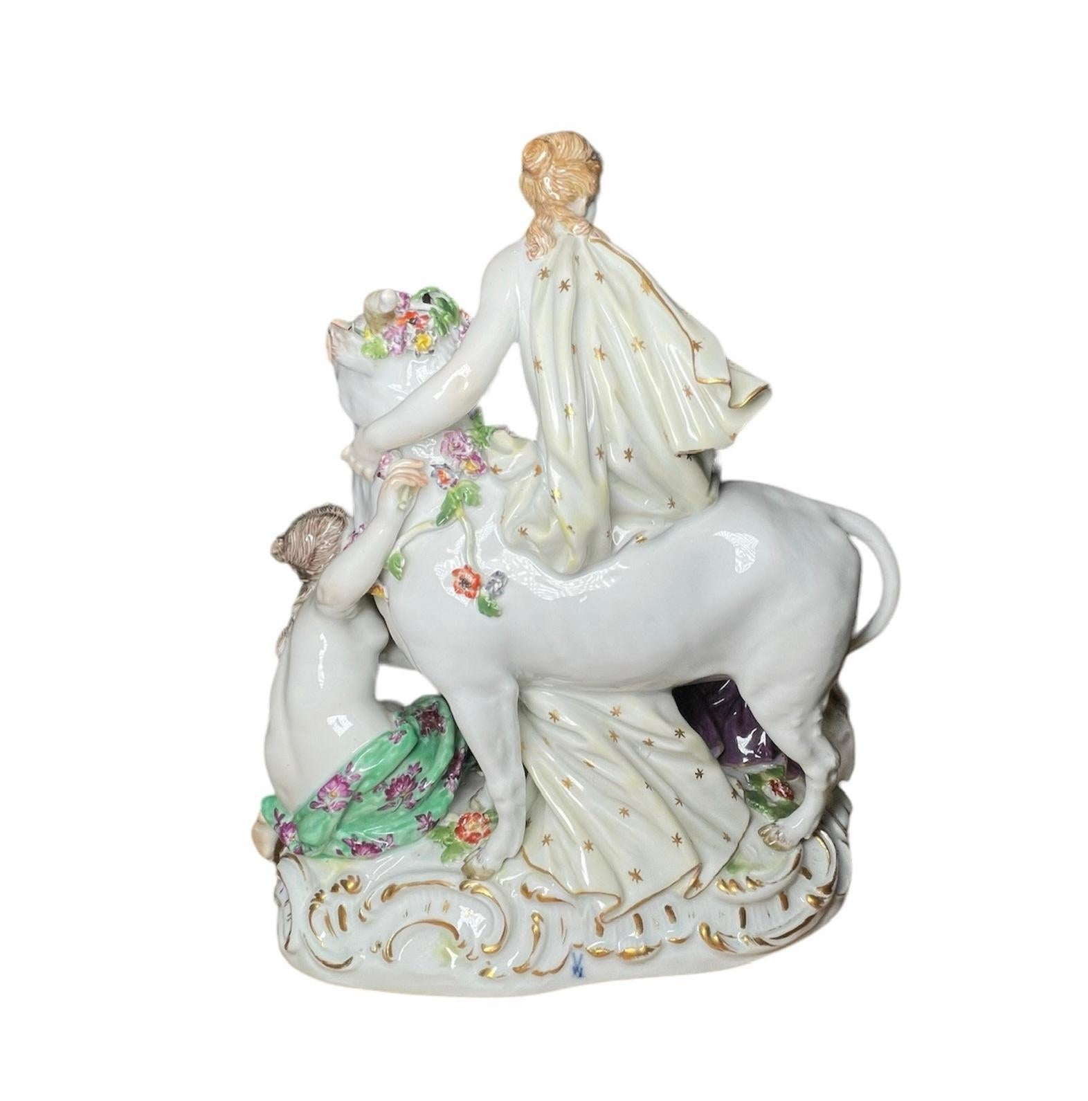 Meissen Porcelain Escultura Grupo Mitológico- Europa Y El Toro en Bueno estado para la venta en Guaynabo, PR