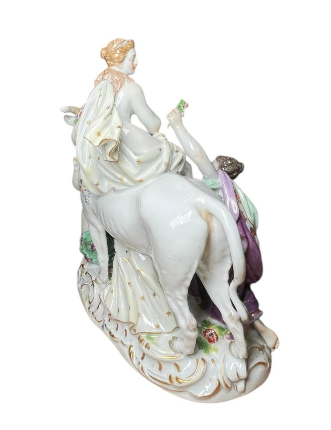 Meissen Porcelain Escultura Grupo Mitológico- Europa Y El Toro siglo XX en venta