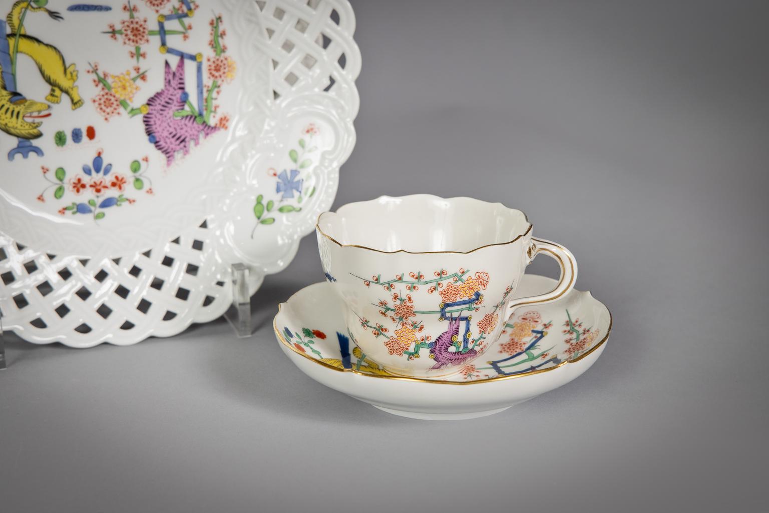 Meissen Porcelain 'Old Rich Yellow Lion' Tee- und Kaffeeservice, um 1900 im Angebot 3