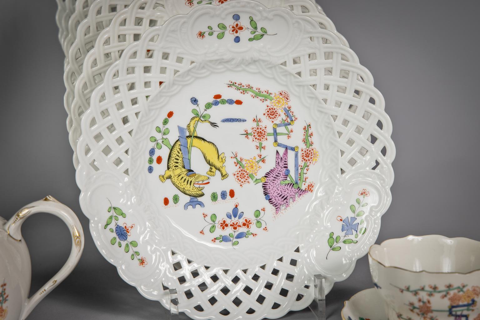 Meissen Porcelain 'Old Rich Yellow Lion' Tee- und Kaffeeservice, um 1900 im Angebot 4