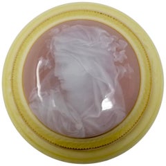 Meissen Porcelain Pate Sur Pate Signed Box with Portrait of Bride Wearing a Veil
