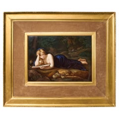 Antique Meissen Porcelain Plaque Depicting Mary Magdalene