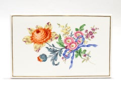 Meissen Porcelain Plaque with Hand Painted Flower Bouquet or Streublumen