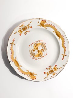 Meissen Porcelain Plate Gold Court Dragon Mark 1850-1925