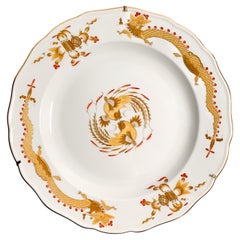 Antique Meissen Porcelain Plate Gold Court Dragon Mark 1850-1925