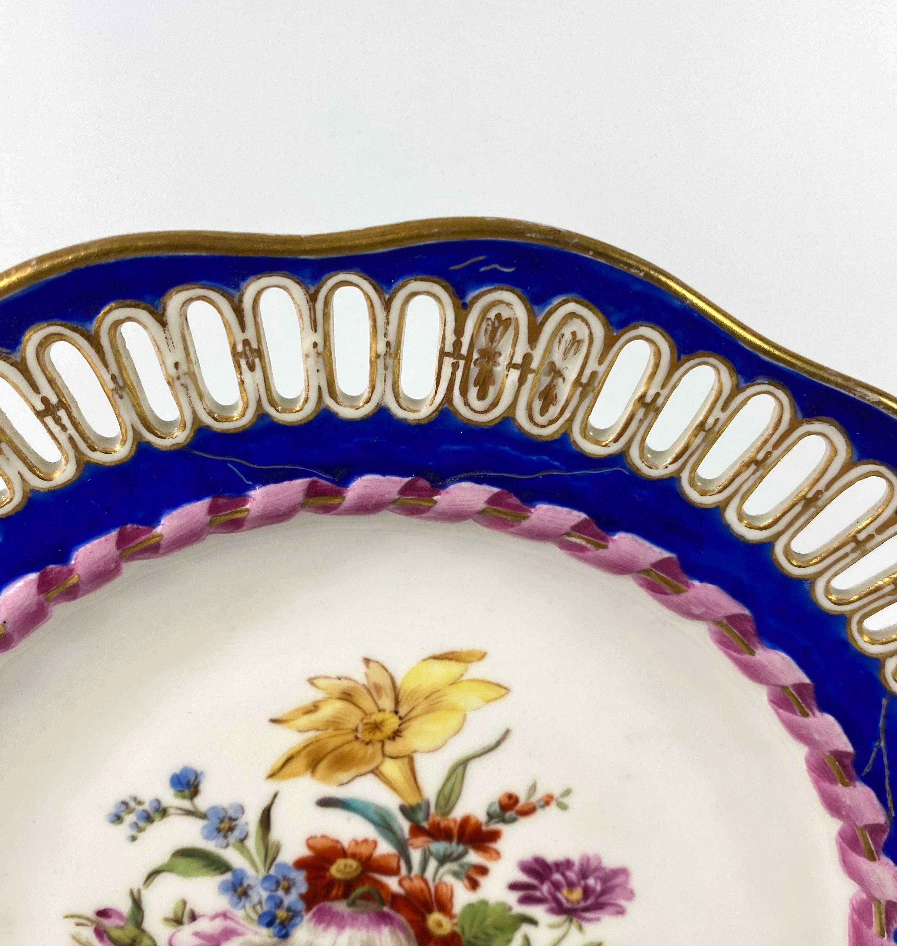 Victorian Meissen Porcelain Reticulated Plate, circa 1850