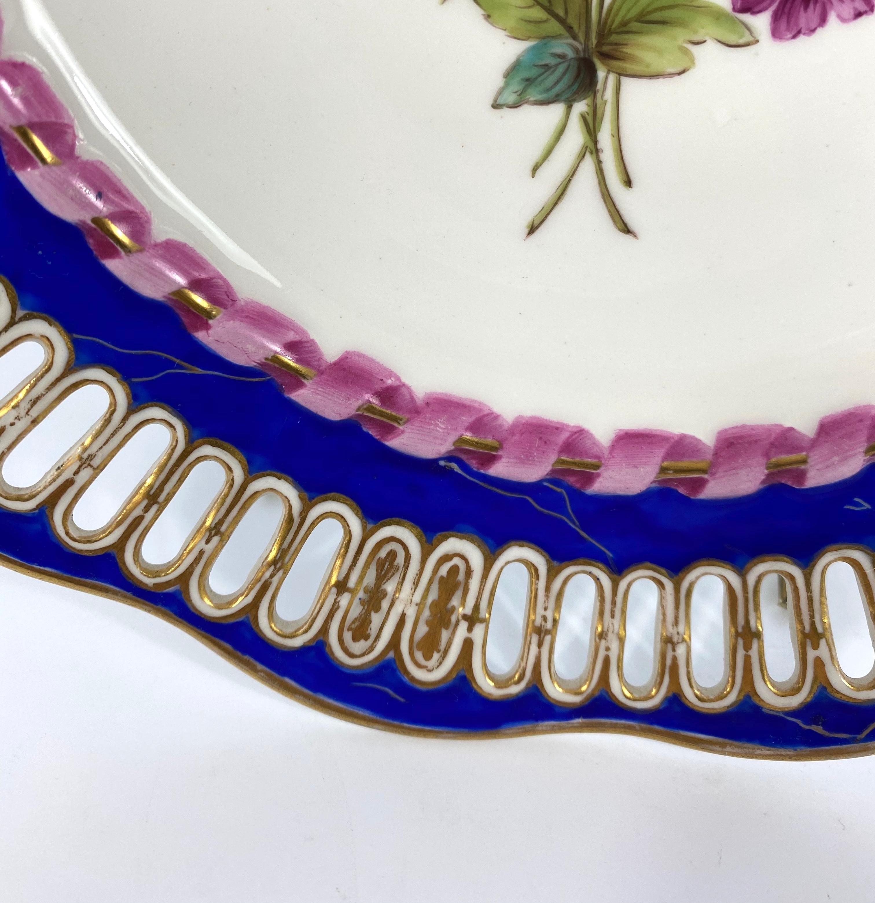 German Meissen Porcelain Reticulated Plate, circa 1850