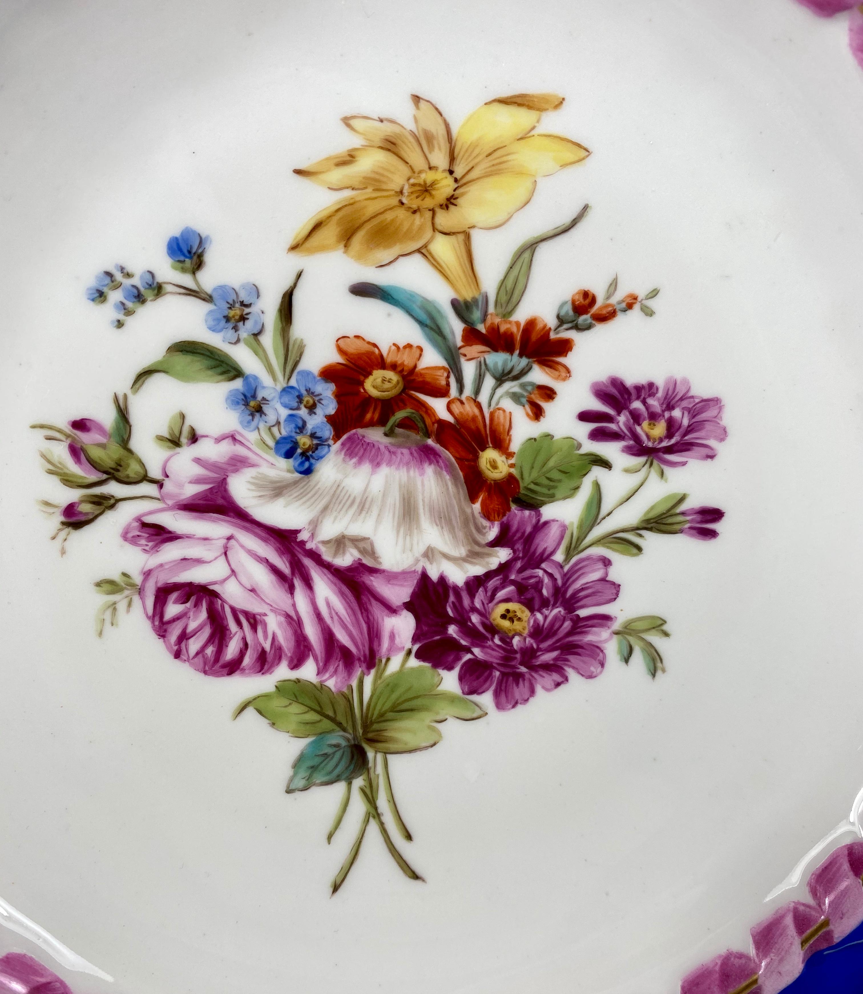 Fired Meissen Porcelain Reticulated Plate, circa 1850