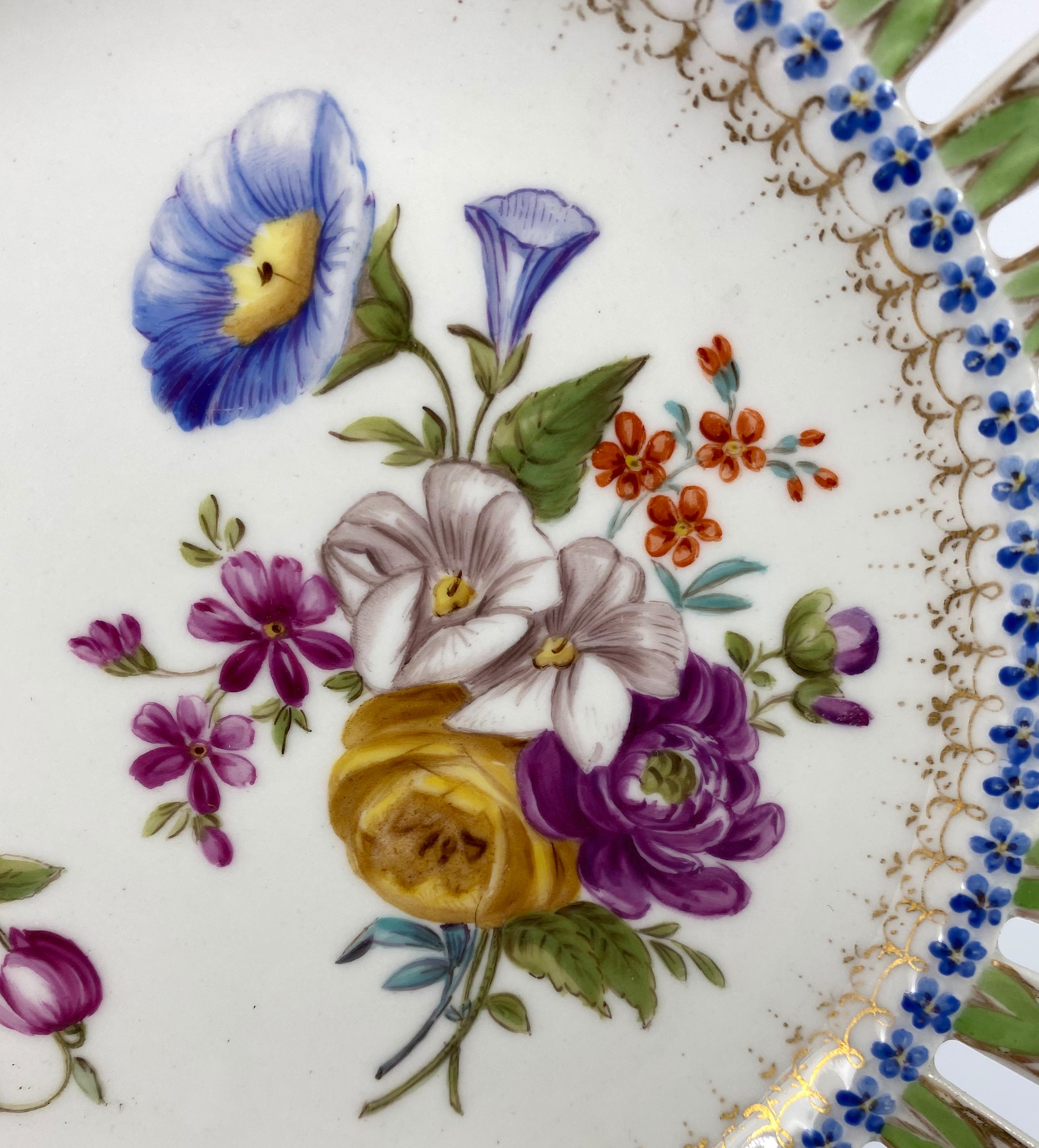 Victorian Meissen Porcelain Reticulated Plate, circa 1860