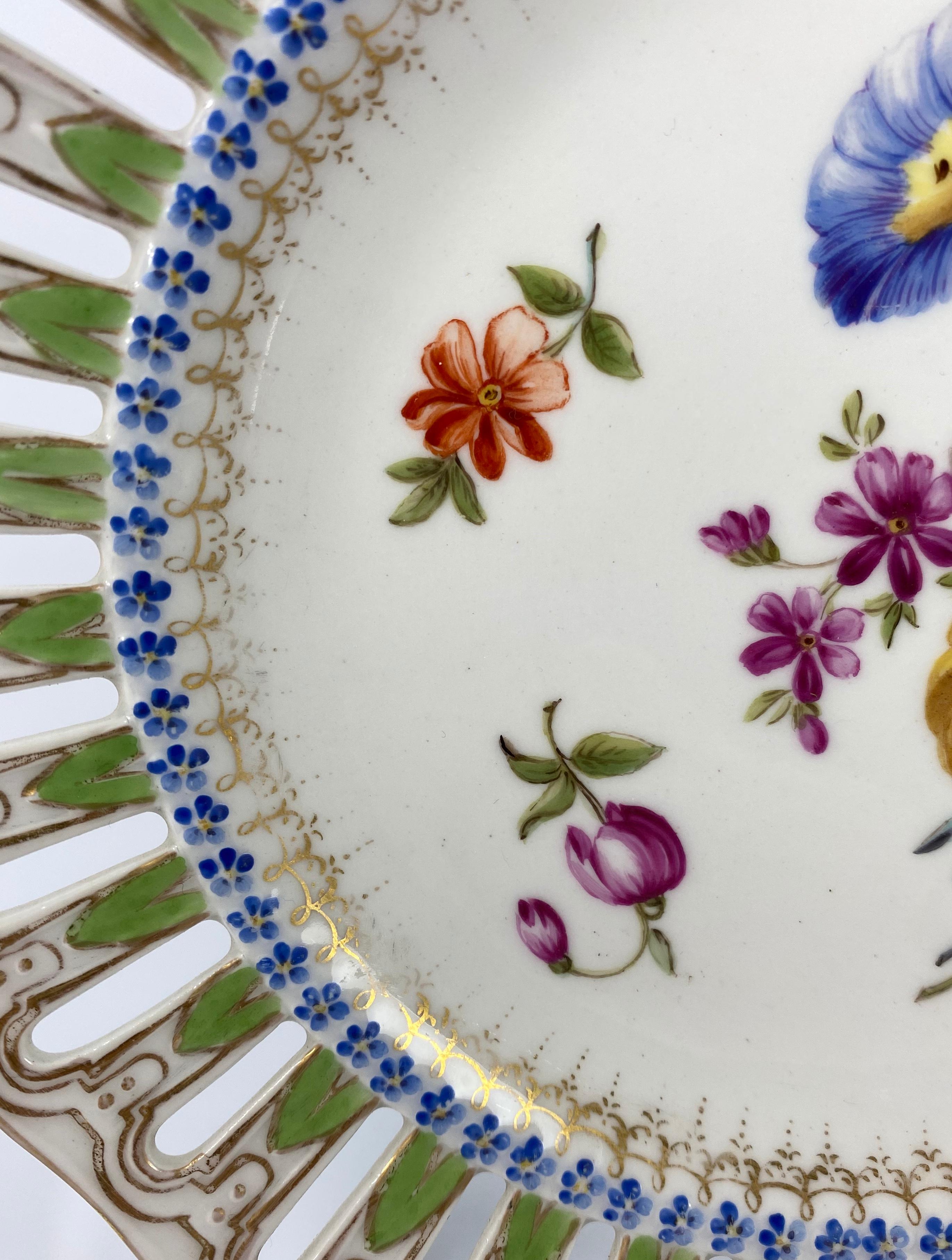 German Meissen Porcelain Reticulated Plate, circa 1860