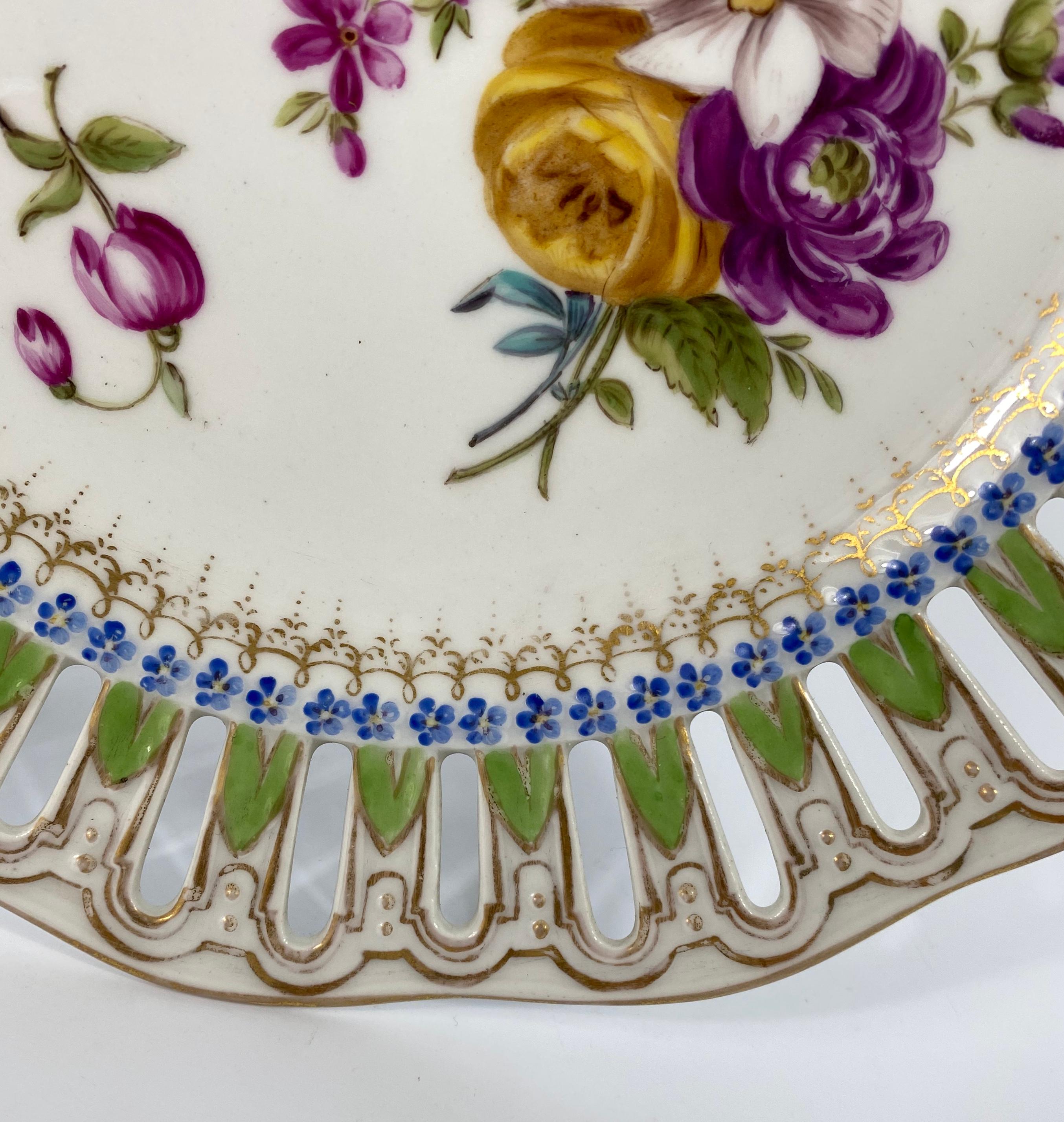 Meissen Porcelain Reticulated Plate, circa 1860 In Good Condition In Gargrave, North Yorkshire