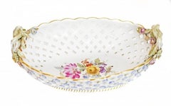 Meissen Porcelain Reticulated Two-Handled Basket
