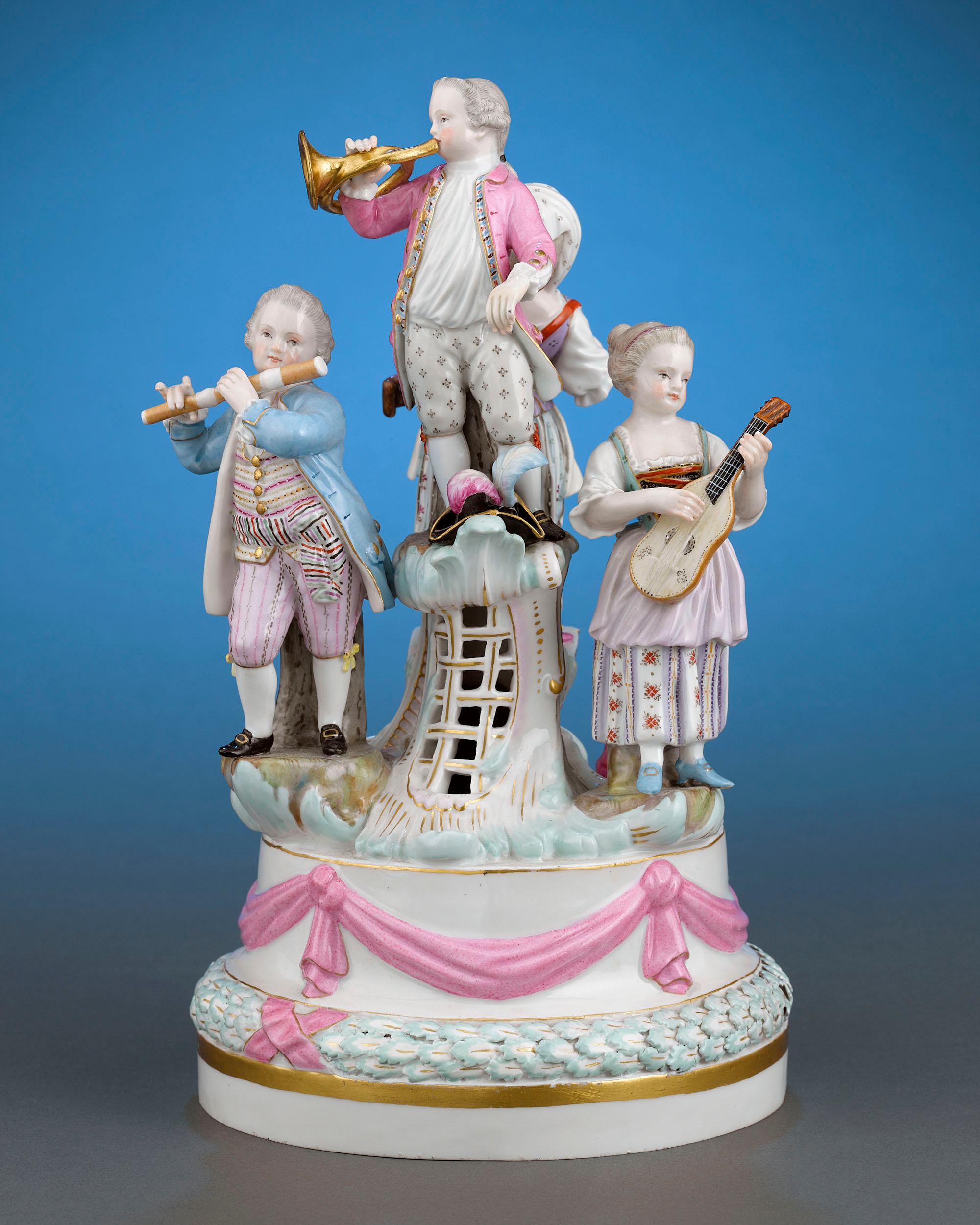 Meissen Porcelain Revelry Groups In Excellent Condition For Sale In New Orleans, LA