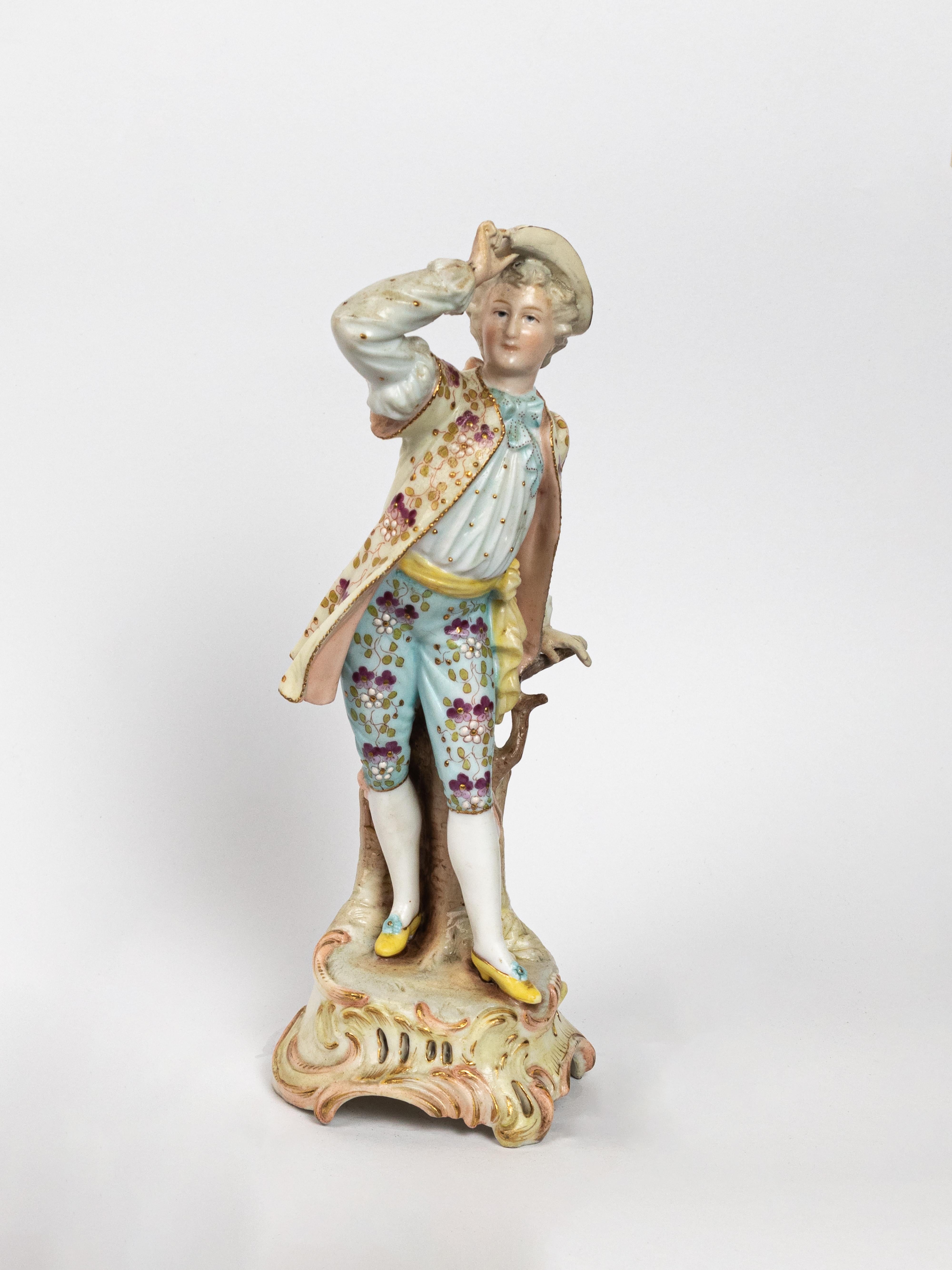 Meissen Porcelain Rococo Couple Figurines, Germany, 19th Century For Sale 8