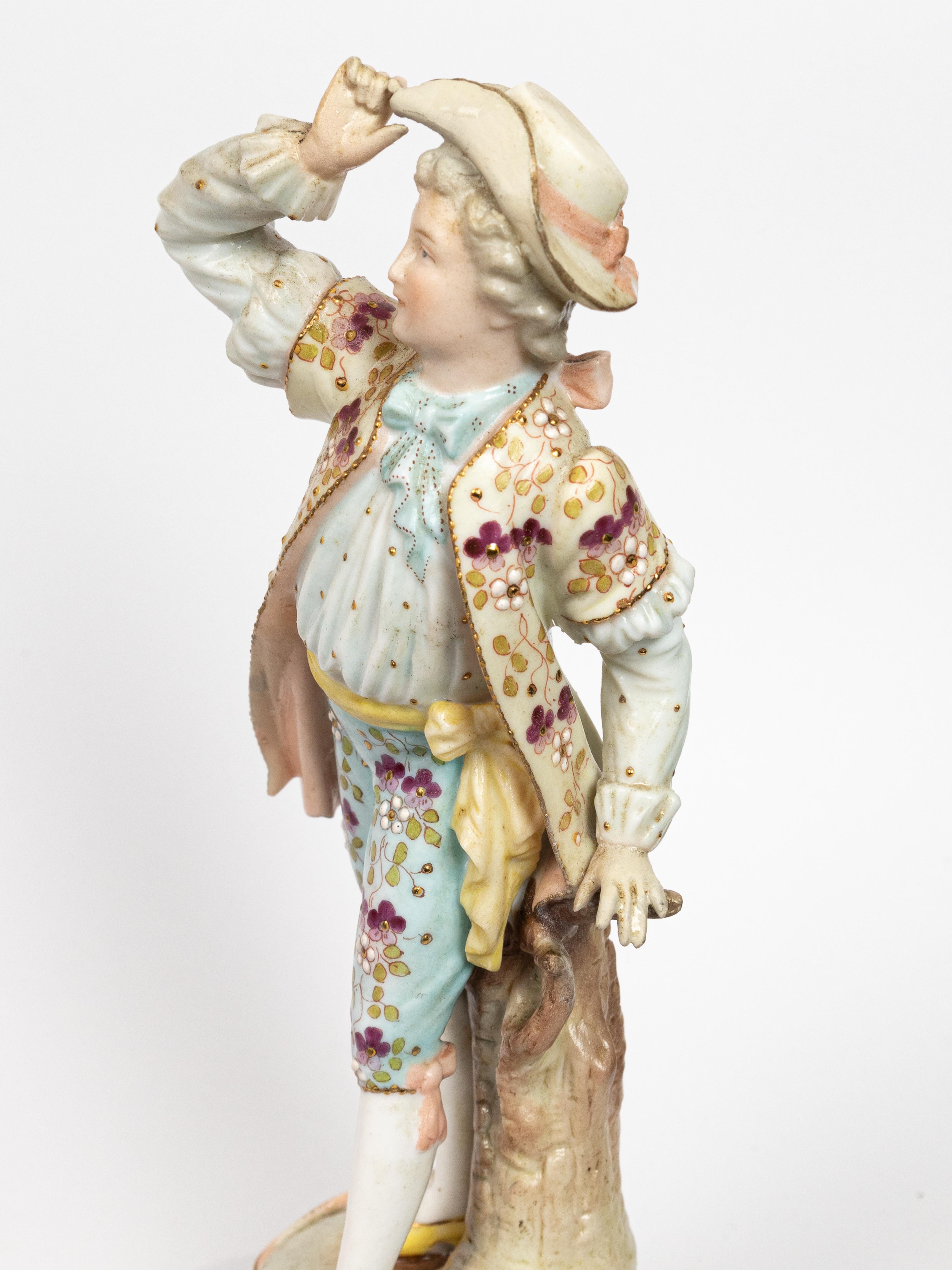 Meissen Porcelain Rococo Couple Figurines, Germany, 19th Century For Sale 10