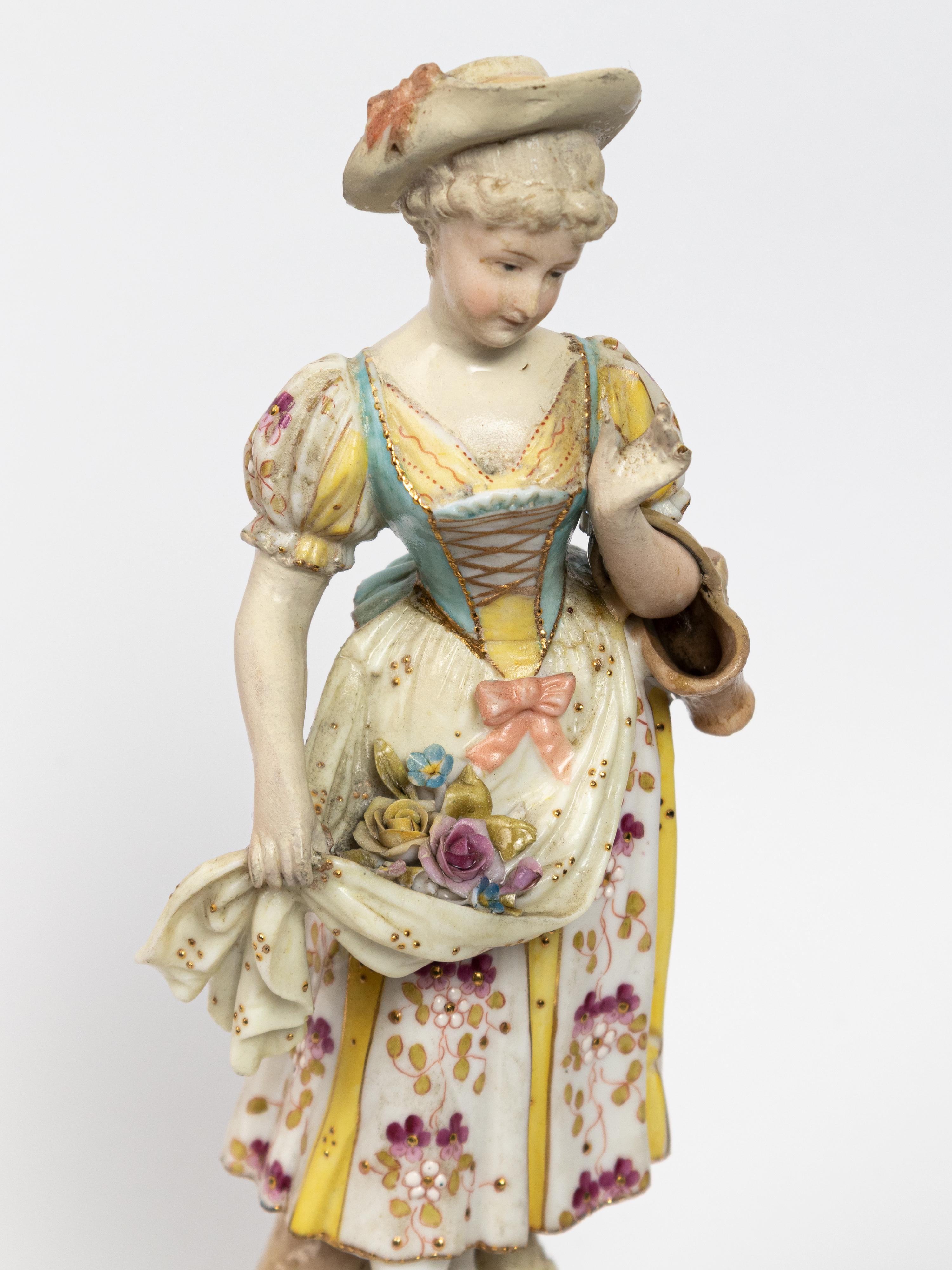 Rococo Revival Meissen Porcelain Rococo Couple Figurines, Germany, 19th Century For Sale