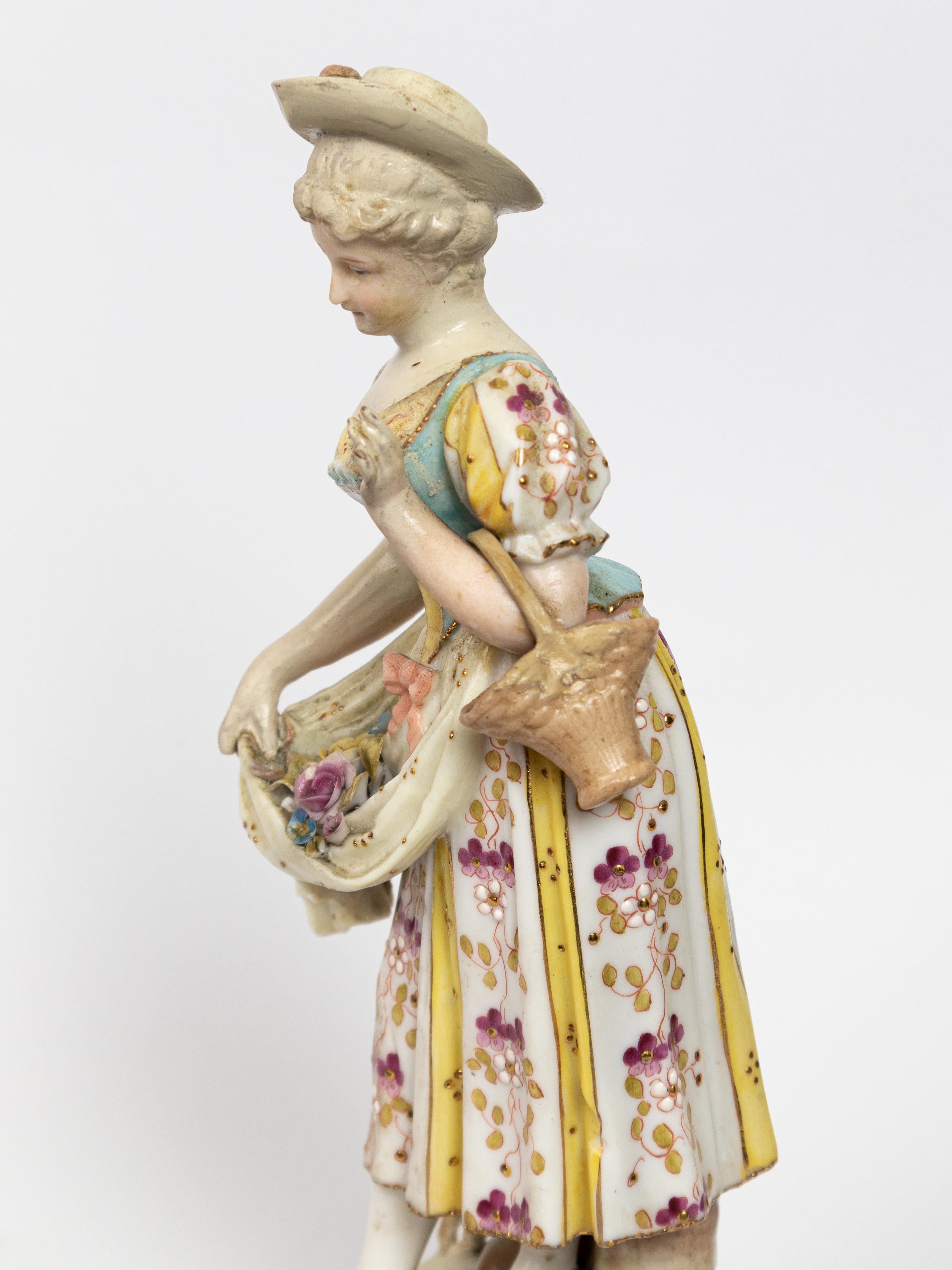 Meissen Porcelain Rococo Couple Figurines, Germany, 19th Century For Sale 2