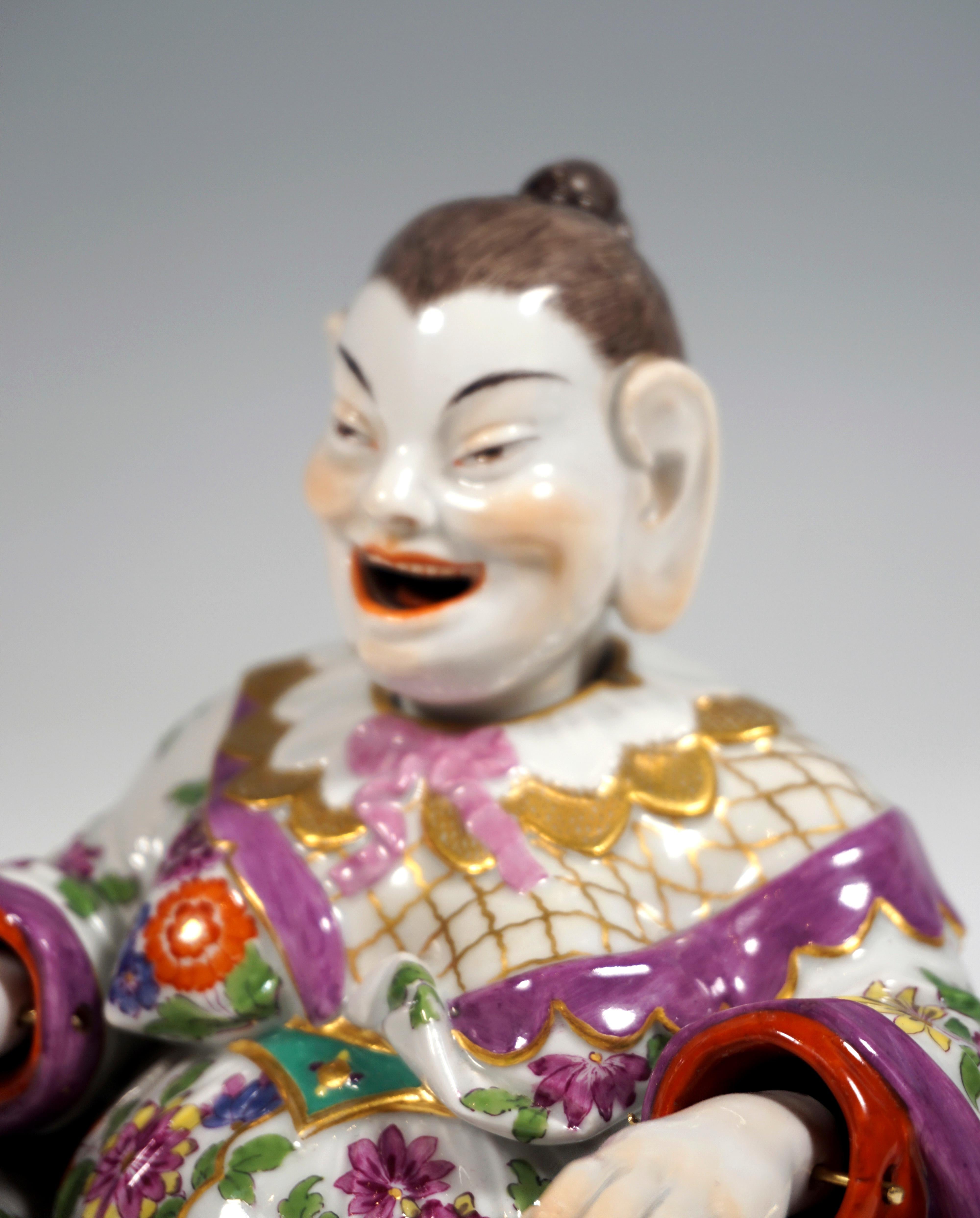 German Meissen Porcelain Seated Buddha as a Wiggling Pagoda, by Kaendler, Around 1900