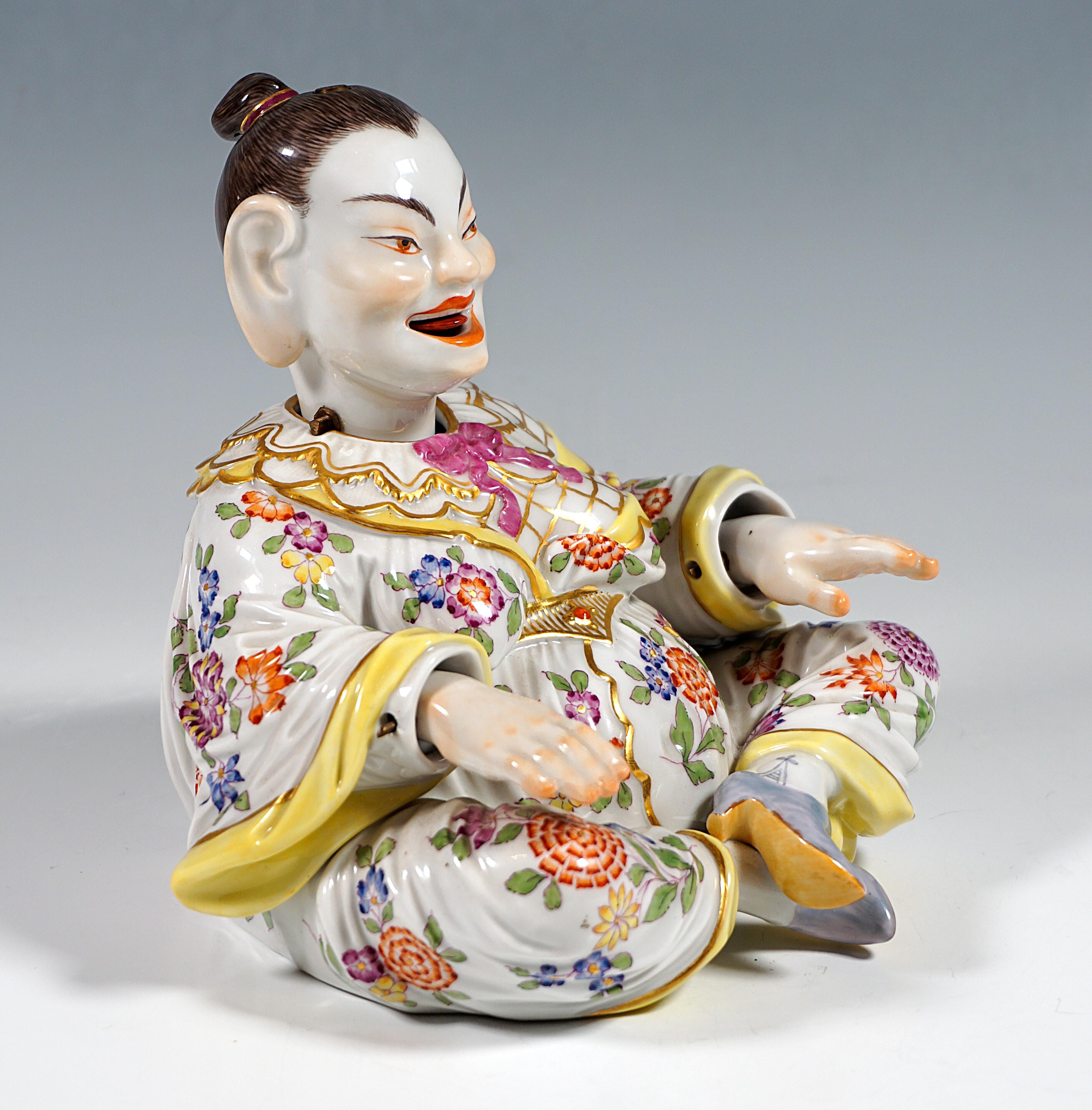 Other Meissen Porcelain Seated Buddha Figure As Wiggling Pagoda, By Kaendler, 20th