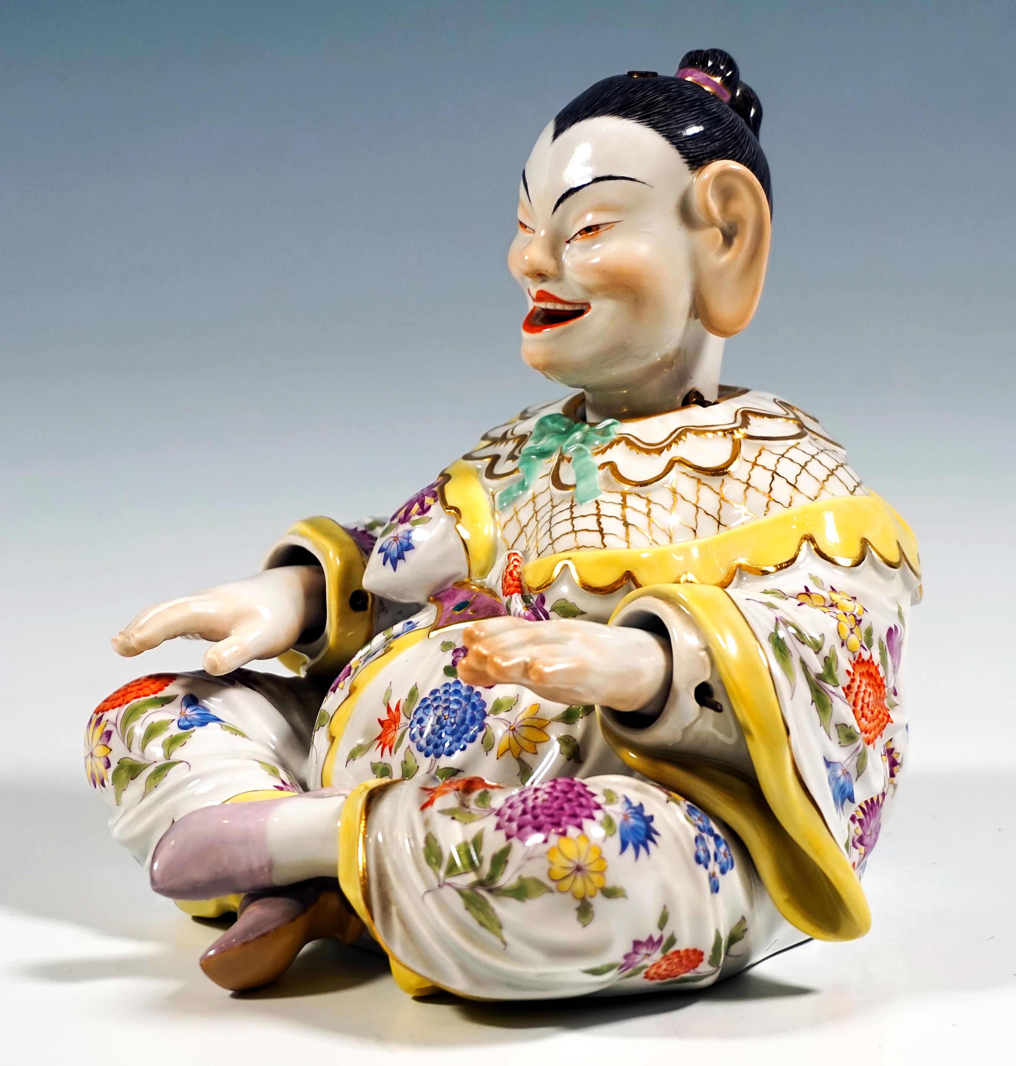 Other Meissen Porcelain Seated Buddha Figure As Wiggling Pagoda, By Kaendler, 20th