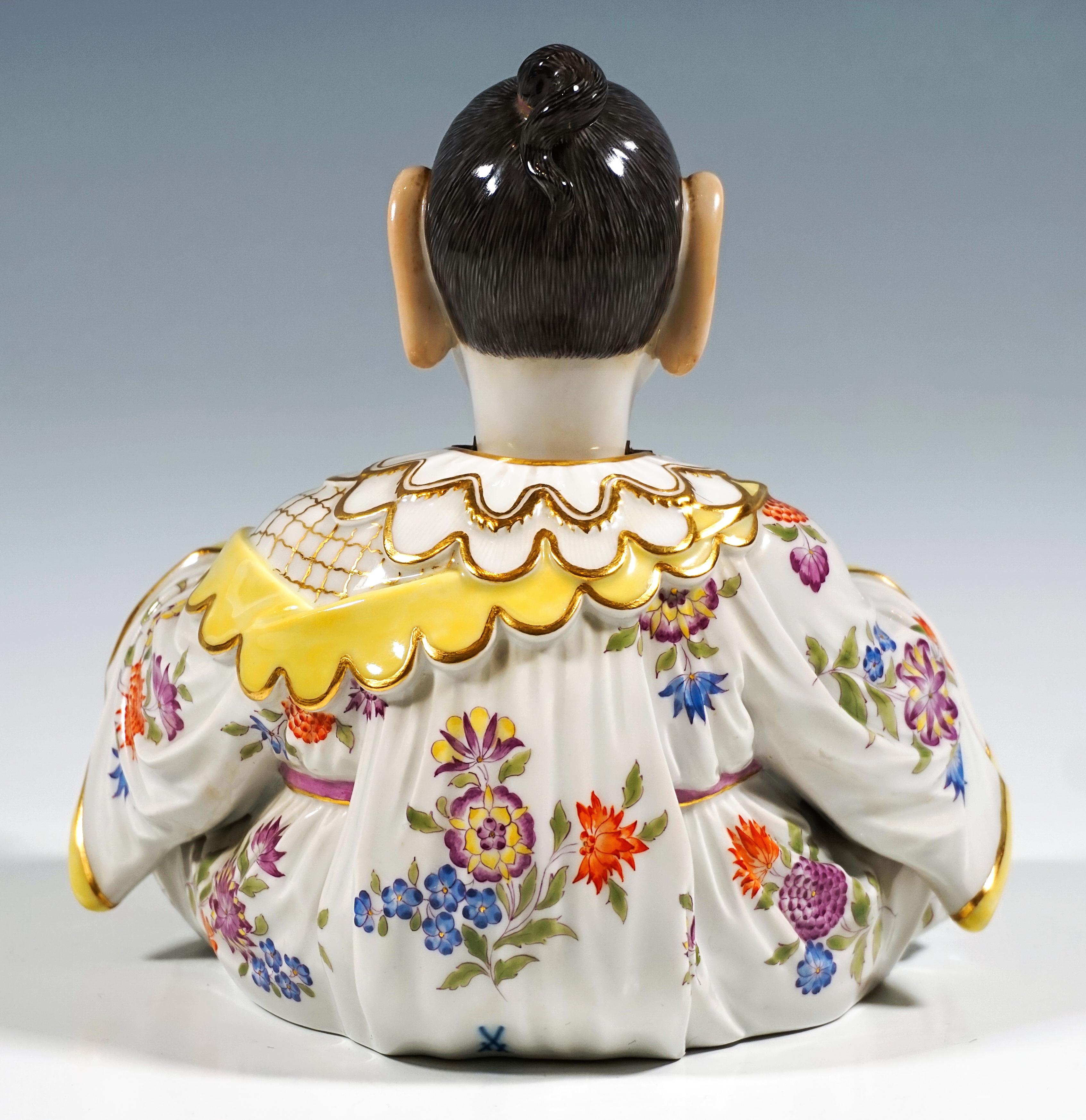 German Meissen Porcelain Seated Buddha Figure As Wiggling Pagoda, By Kaendler, 20th