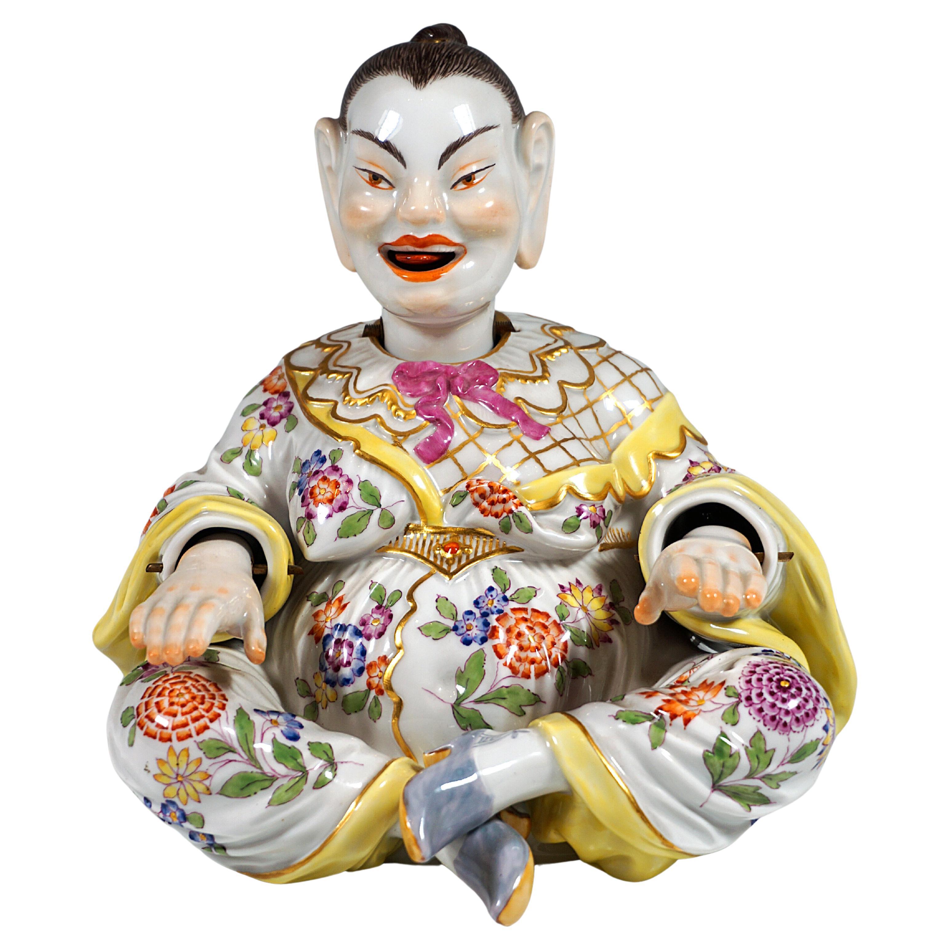 Meissen Porcelain Seated Buddha Figure As Wiggling Pagoda, By Kaendler, 20th