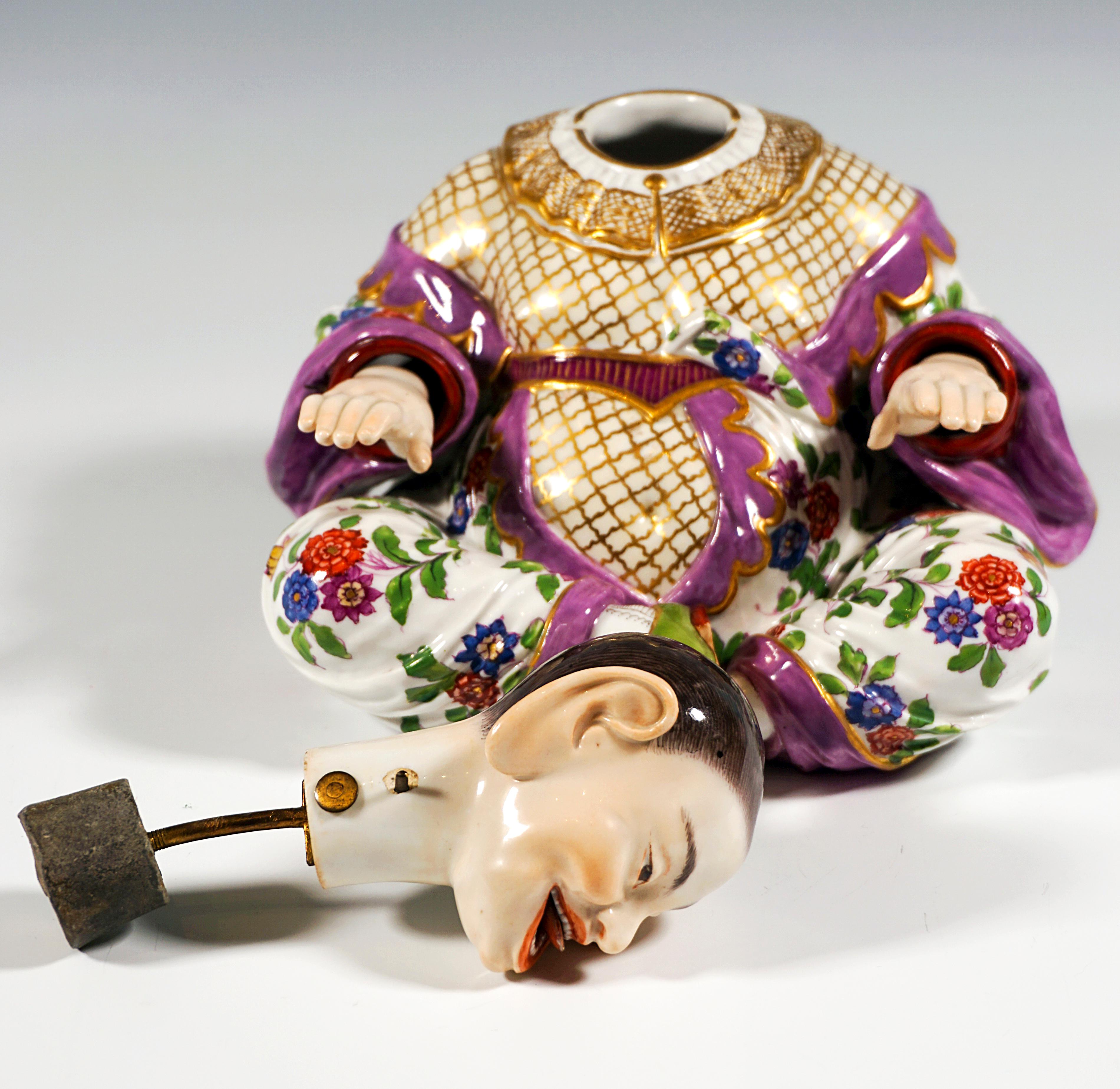 Meissen Porcelain Seated Buddha Figure As Wiggling Pagoda, By Kaendler, Ca. 1850 In Good Condition In Vienna, AT