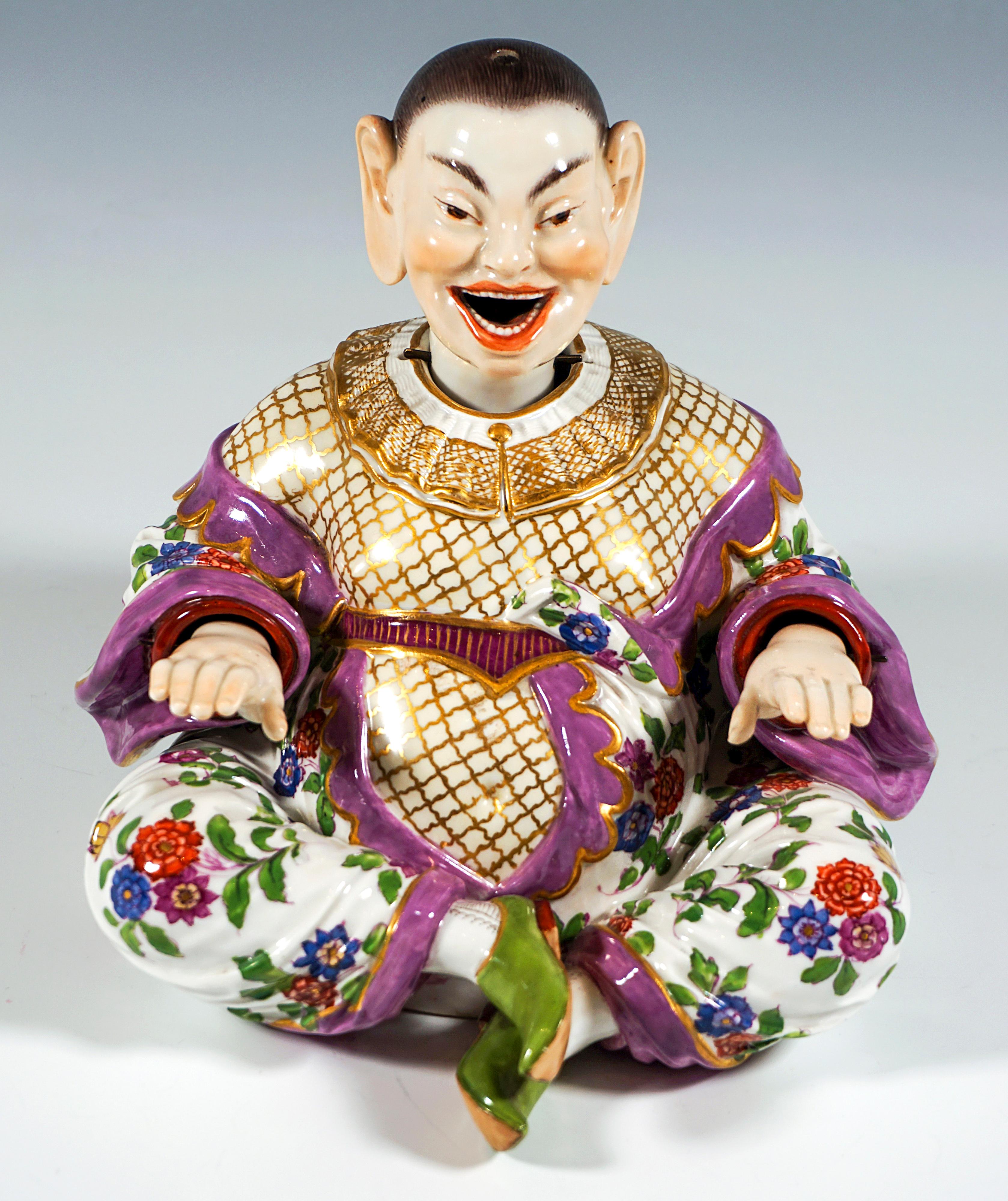 Meissen Porcelain Seated Buddha Figure As Wiggling Pagoda, By Kaendler, Ca. 1850 1