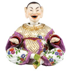 Vintage Meissen Porcelain Seated Buddha Figure As Wiggling Pagoda, By Kaendler, Ca. 1850