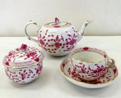 Meissen Porcelain Service Tea Purple Indian Pattern No. 343410 '12 Cups'
