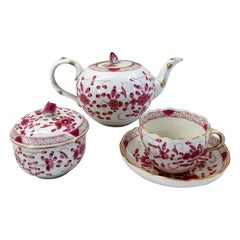 Used Meissen Porcelain Service Tea Purple Indian Pattern No. 343410 '12 Cups'