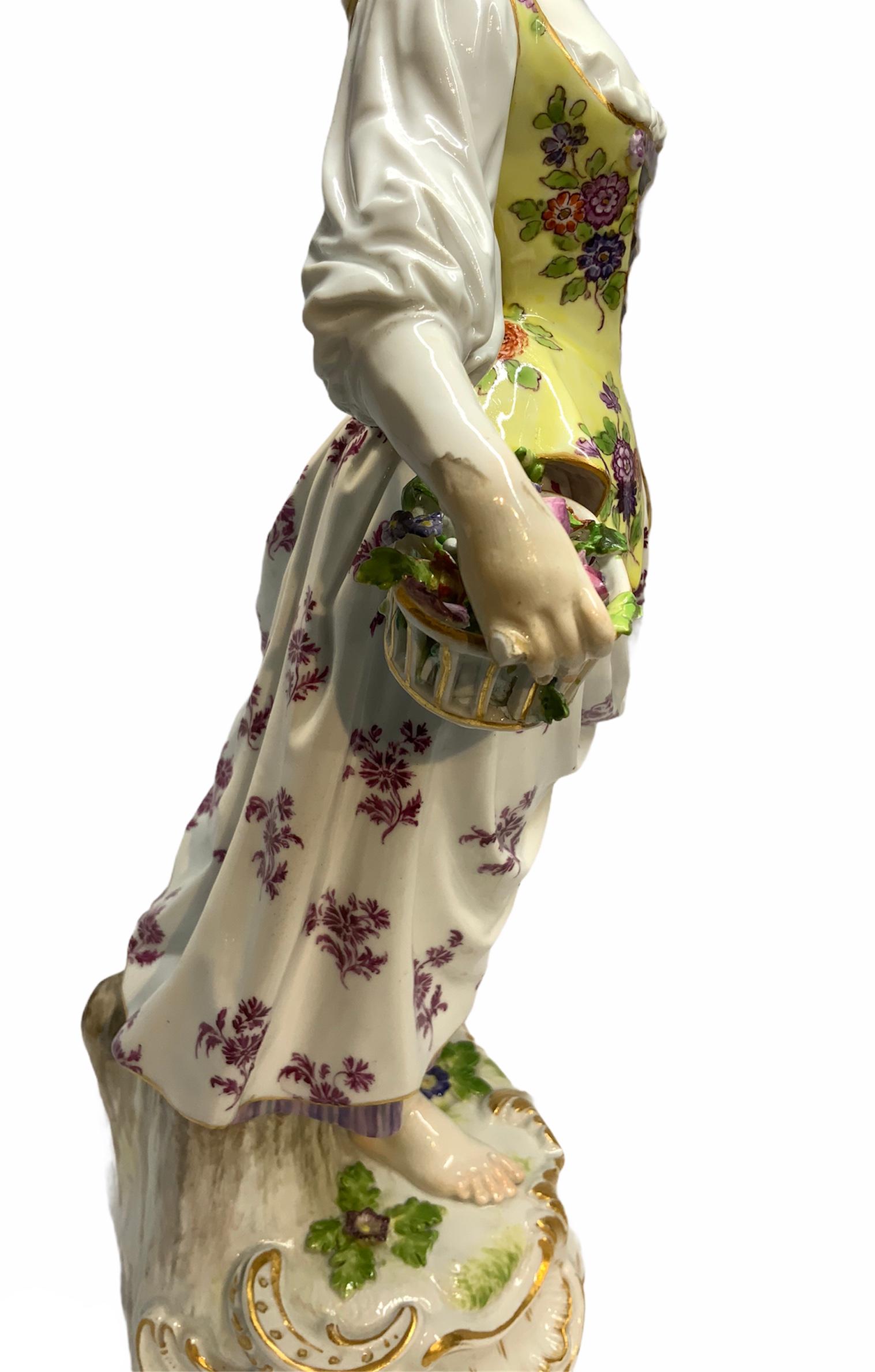 Meissen Porcelain Shepherdess Sculpture 4