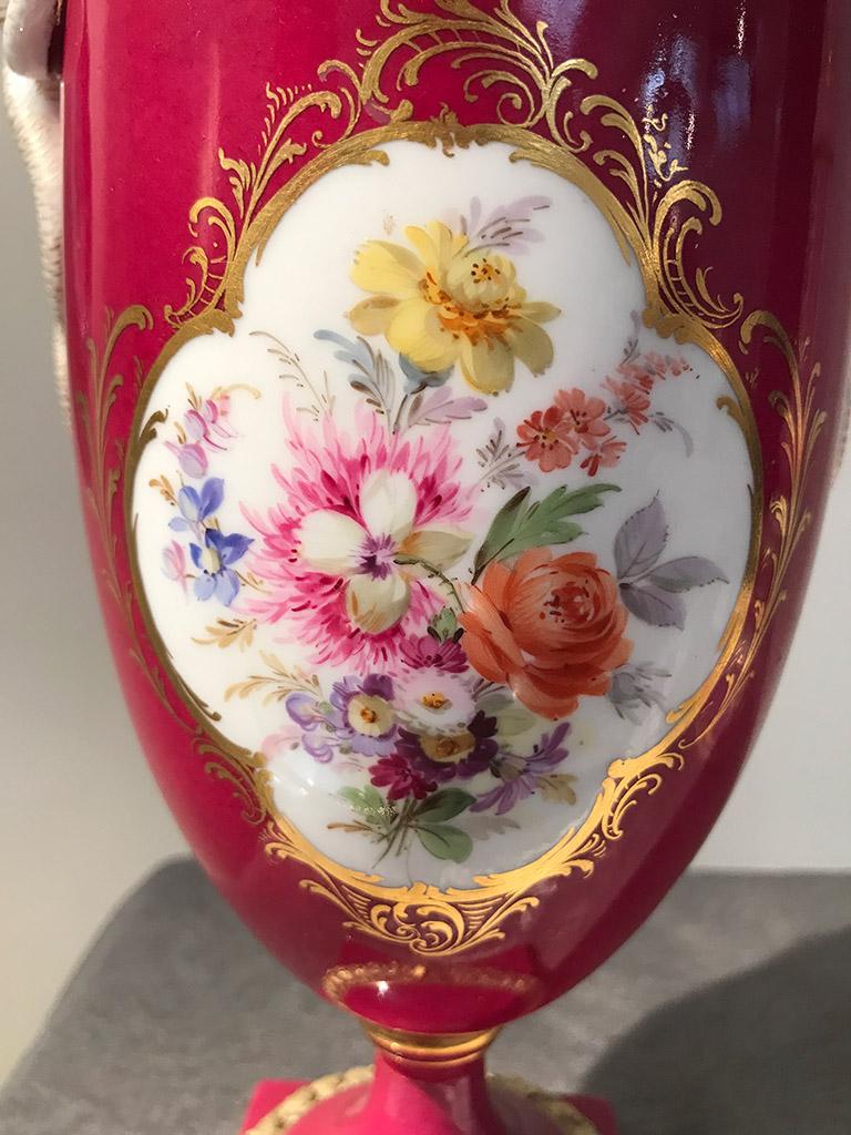Meissen Porcelain Snake Handle Vase with Cover, Germany For Sale 7