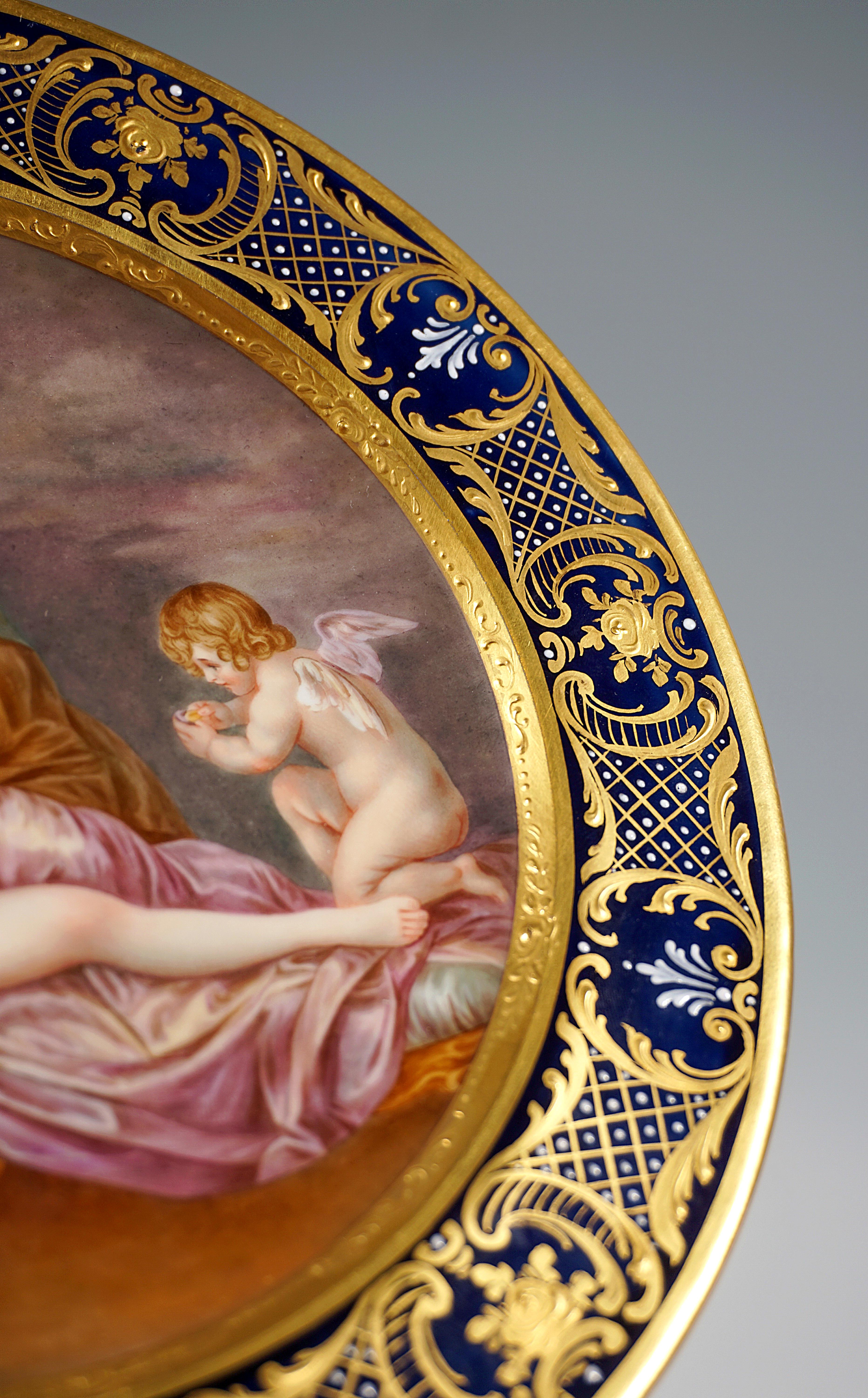 Hand-Crafted Meissen Porcelain Splendour Plate Danae After Anthonis Van Dyck circa 1880