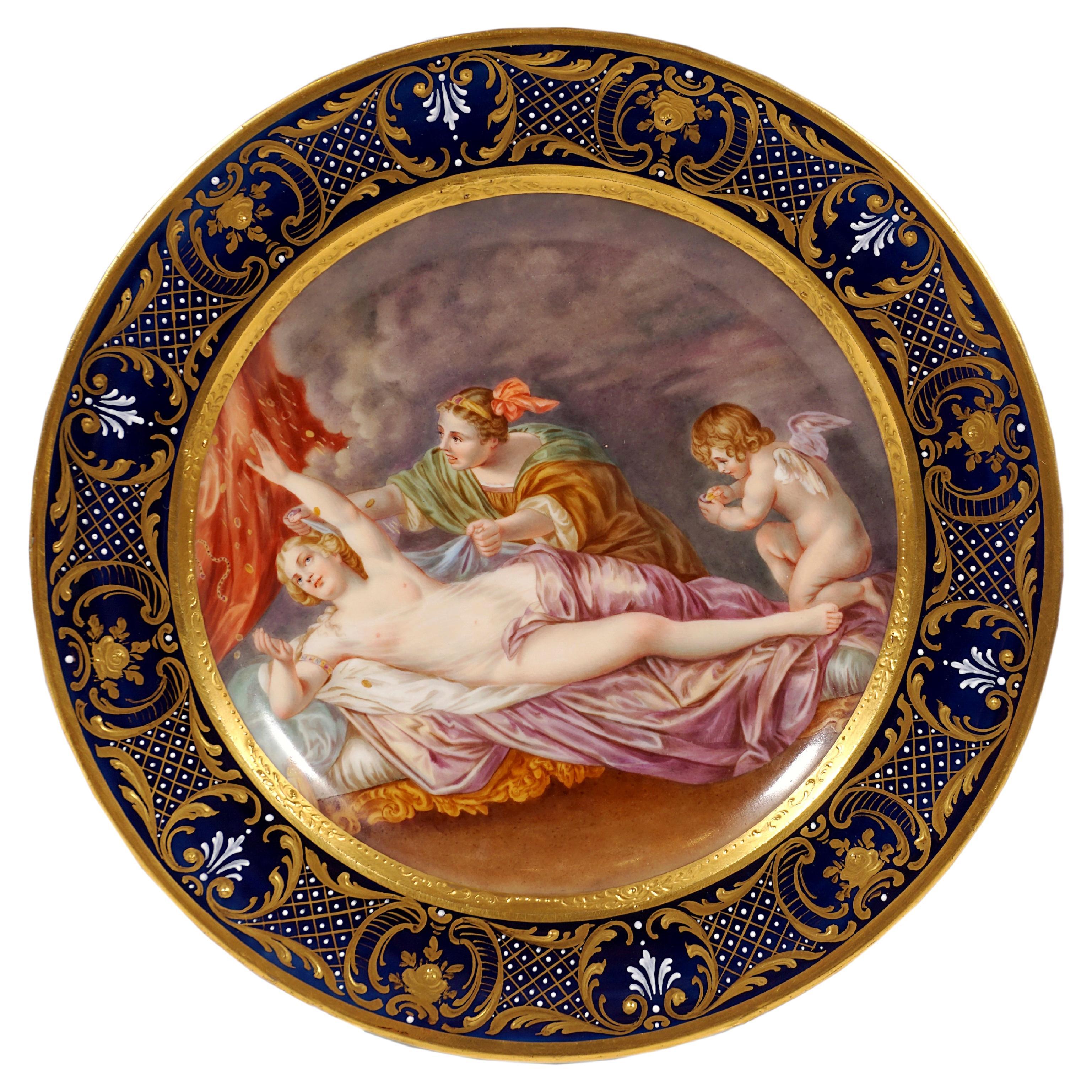 Meissen Porcelain Splendour Plate Danae After Anthonis Van Dyck circa 1880