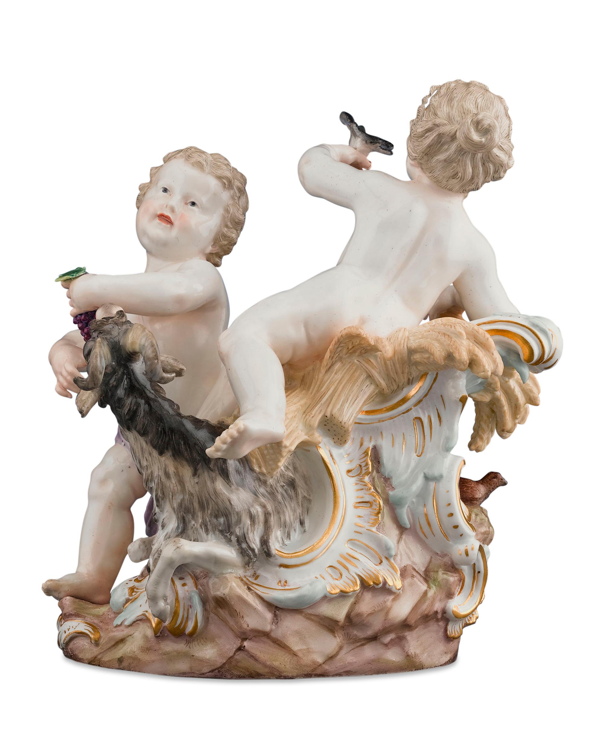 Other Meissen Porcelain Summer and Fall Figural Group For Sale