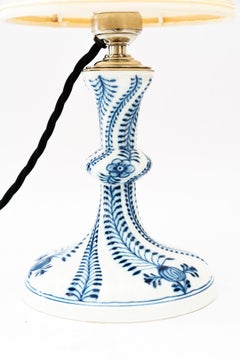 Meissen porcelain table lamp with fabric shade germany around 1950s