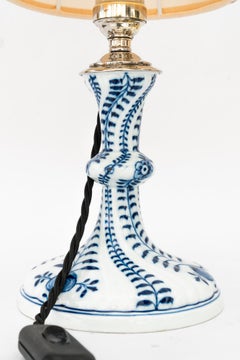 Meissen porcelain table lamp with fabric shade germany around 1950s