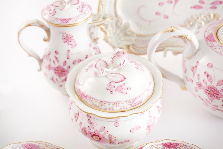 Rococo Meissen Porcelain Tea / Coffee Service / 12 People For Sale