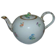 Teiera di Meissen Porcelain con disegno floreale