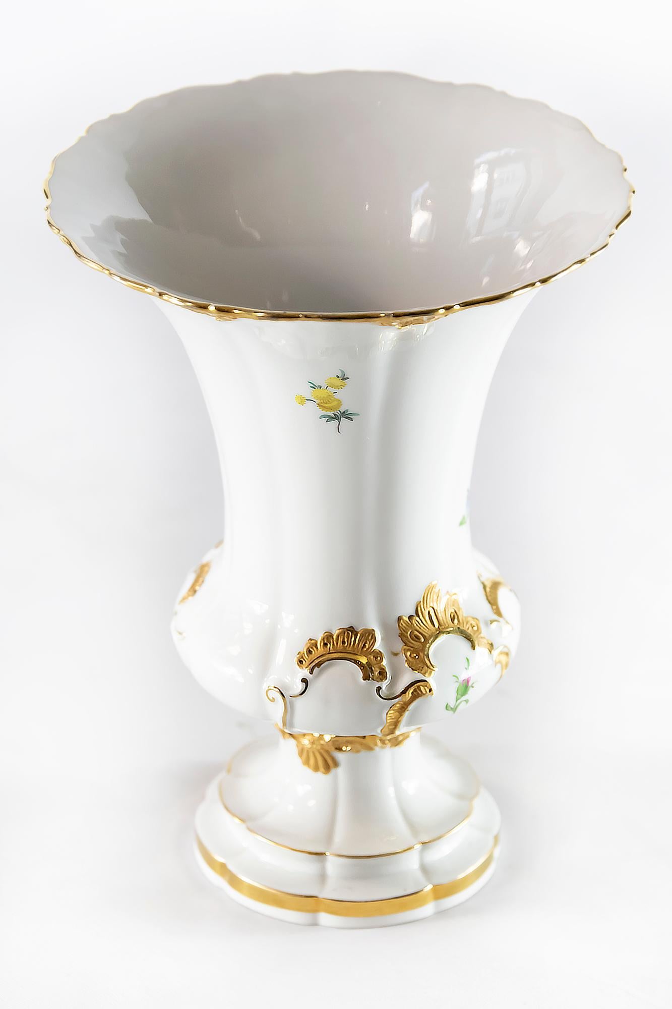 Gilt Meissen Porcelain Vase