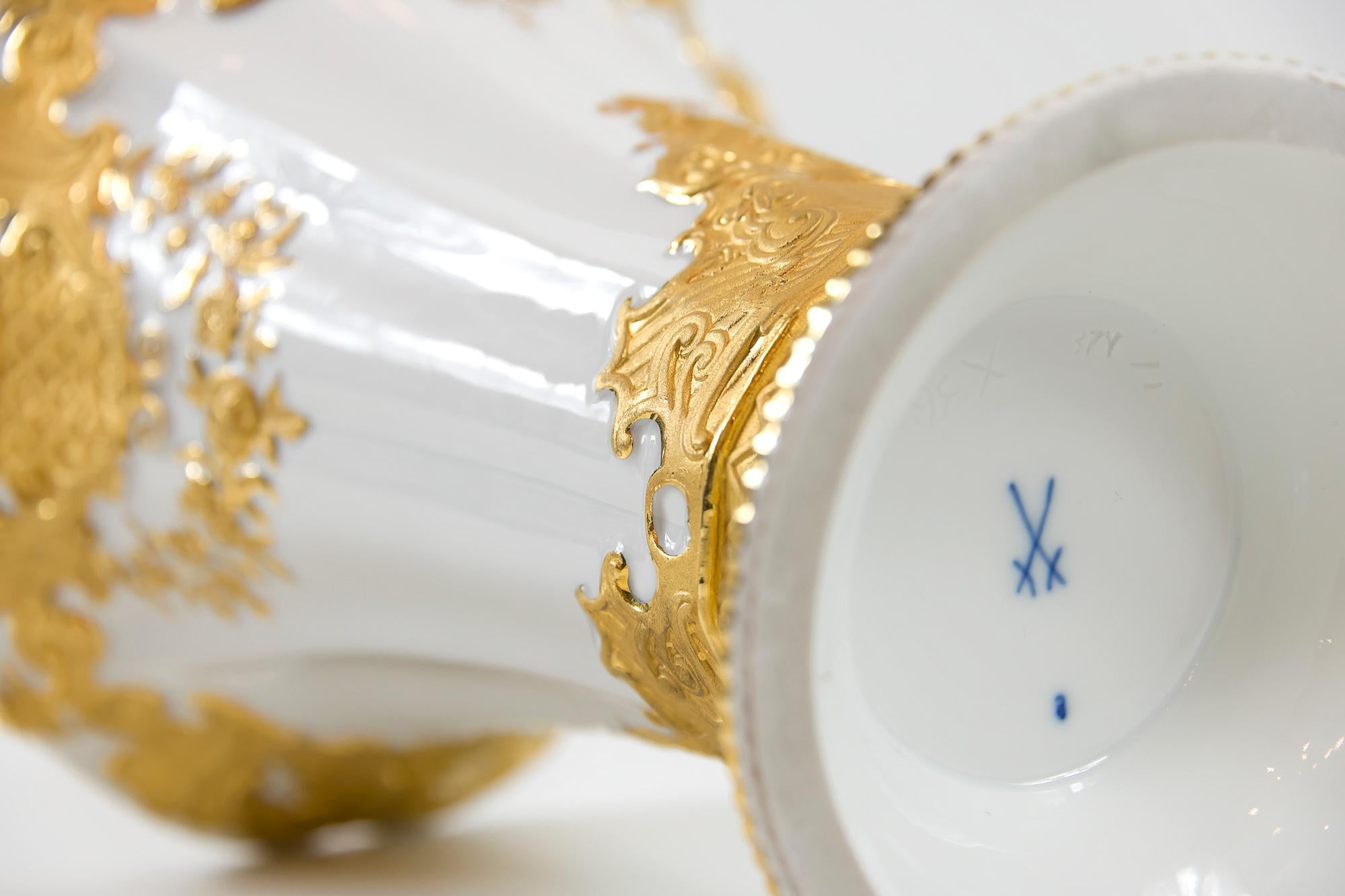 Jarrón de porcelana de Meissen siglo XX
