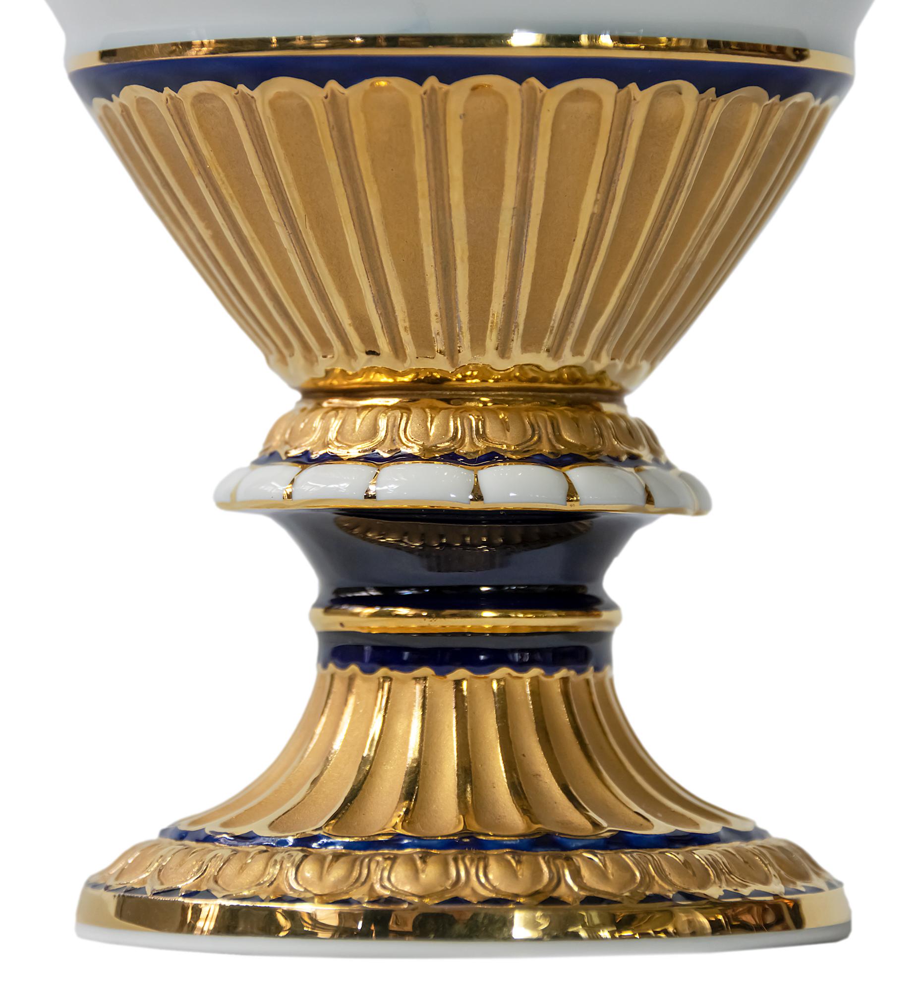20th Century Meissen Porcelain Vase with Snake Handles