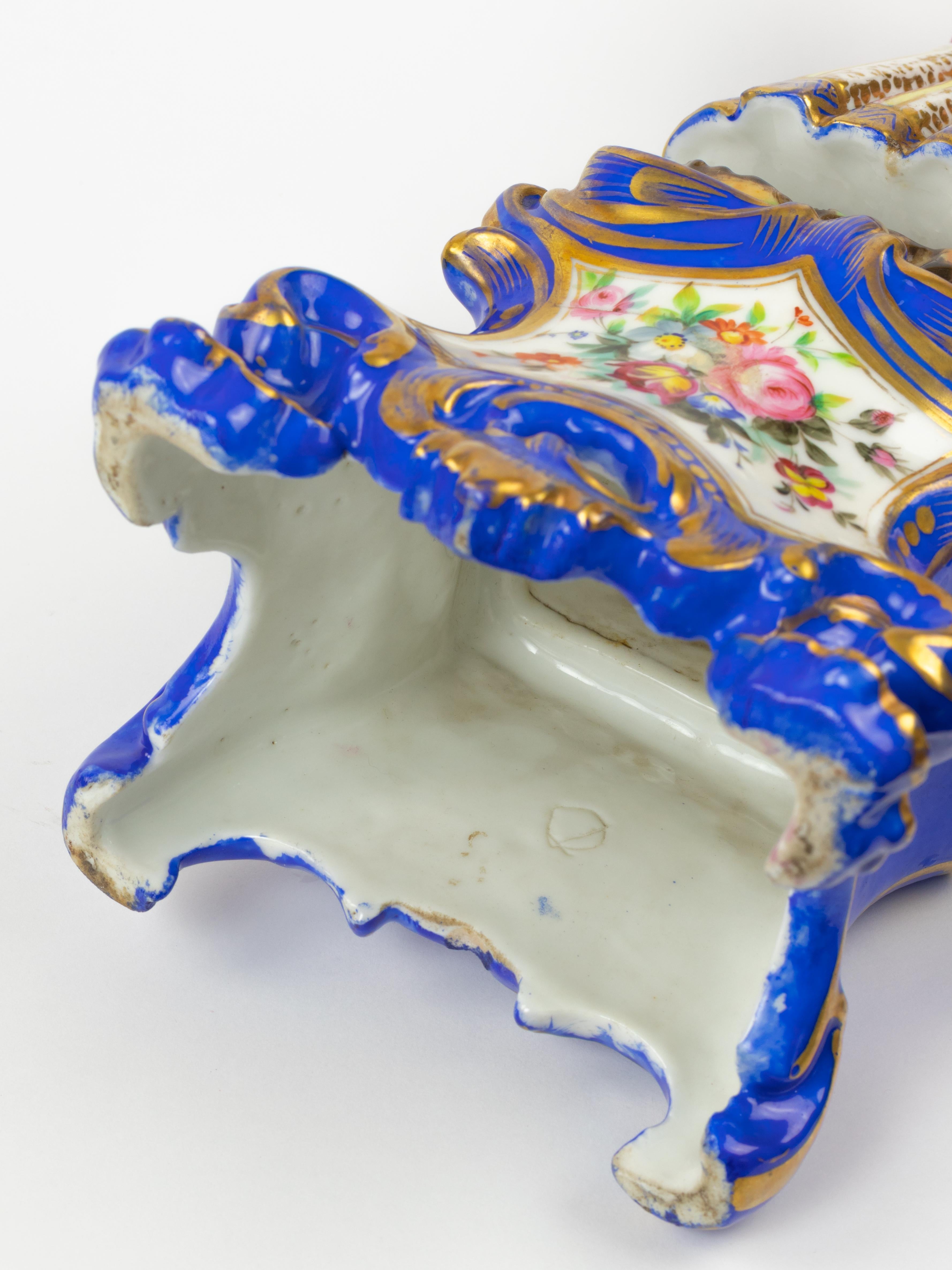 A  Meissen polychrome porcelain female statue, base and body is one piece. 
