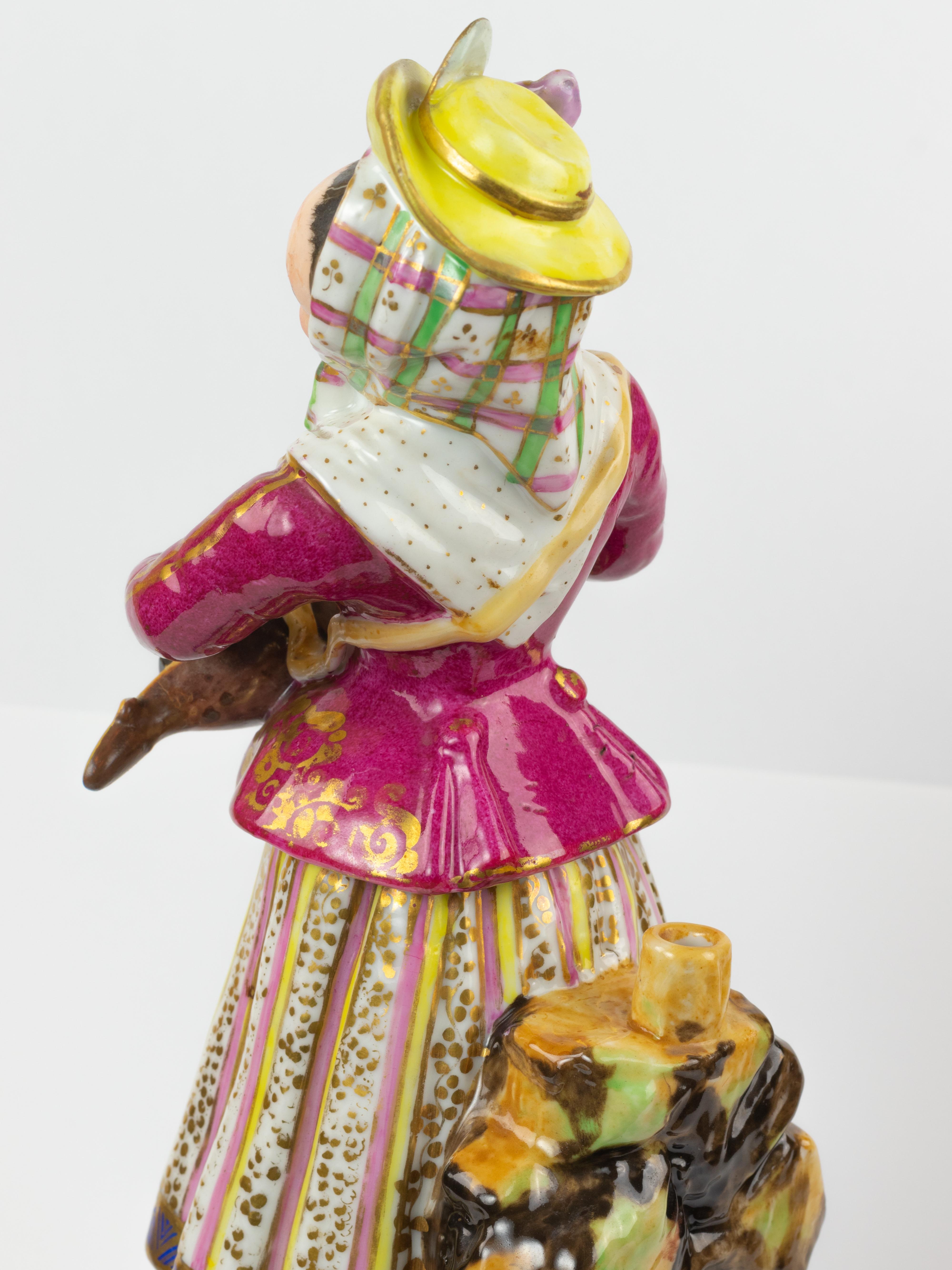 Baroque Revival Meissen Porcelain Woman Porcelain Figure, (20th Century) For Sale