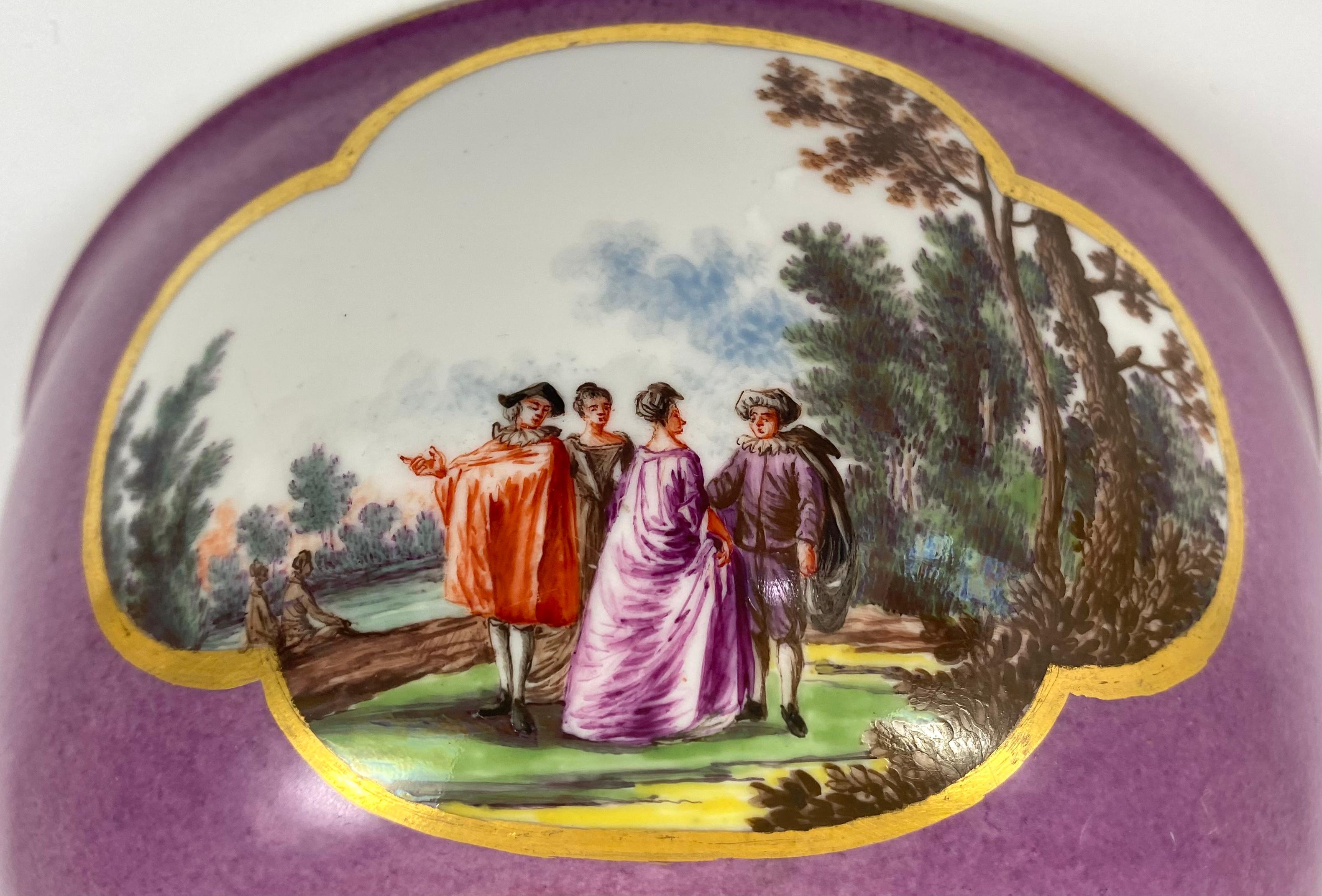 Meissen ‘Puce Ground’ Porcelain Bowl, C. 1740 For Sale 5