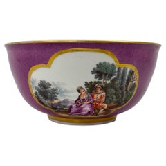 Antique Meissen ‘Puce Ground’ Porcelain Bowl, C. 1740