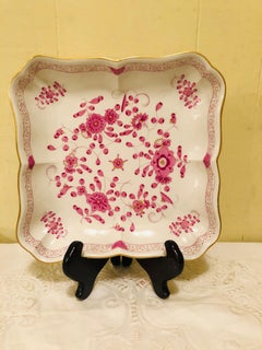 Meissen Purple Indian Bowl in Unusual Square Shape
