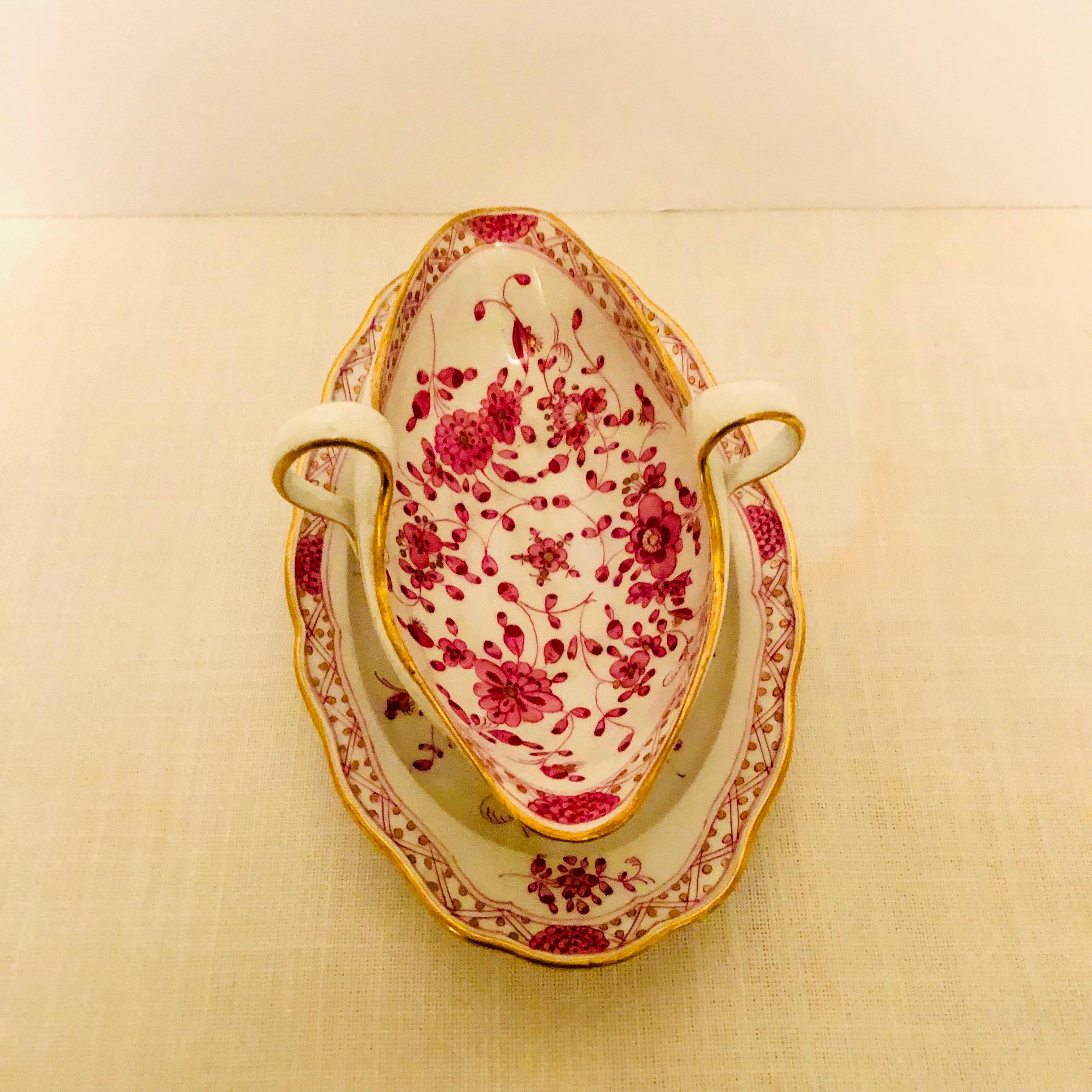 Meissen Purple Indian Gravy with Attached Underplate from the Late 19th Century 1